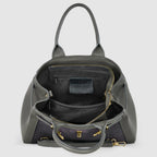 Italian Genuine Suede & Full-Grain Leather Top-Handle Bag | Forlì - Che Cose Belle