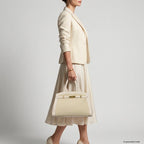 Italian Genuine Suede & Full-Grain Leather Top-Handle Bag | Forlì - Che Cose Belle