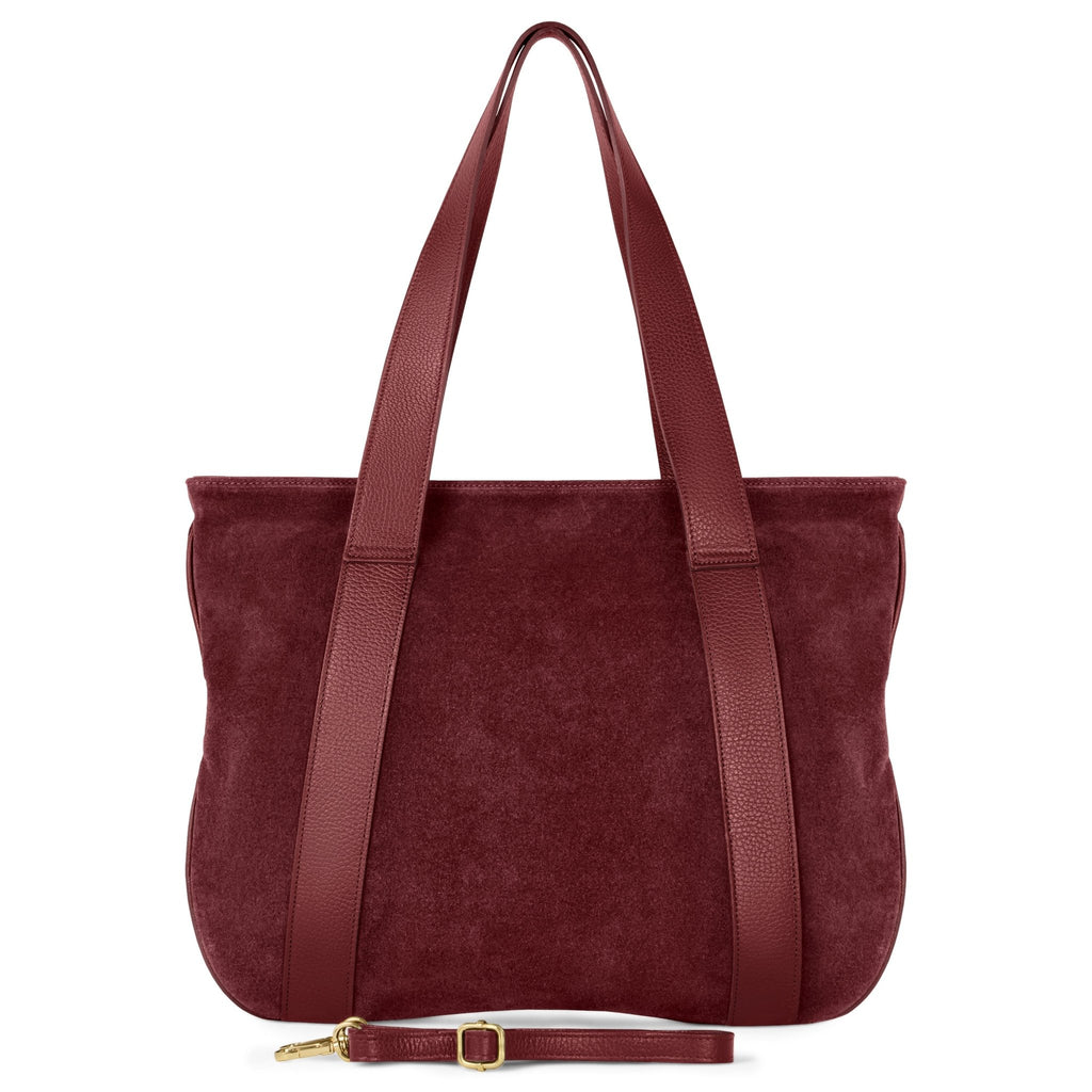 Italian Genuine Suede & Full-Grain Leather Tote Bag | Varese - Che Cose Belle