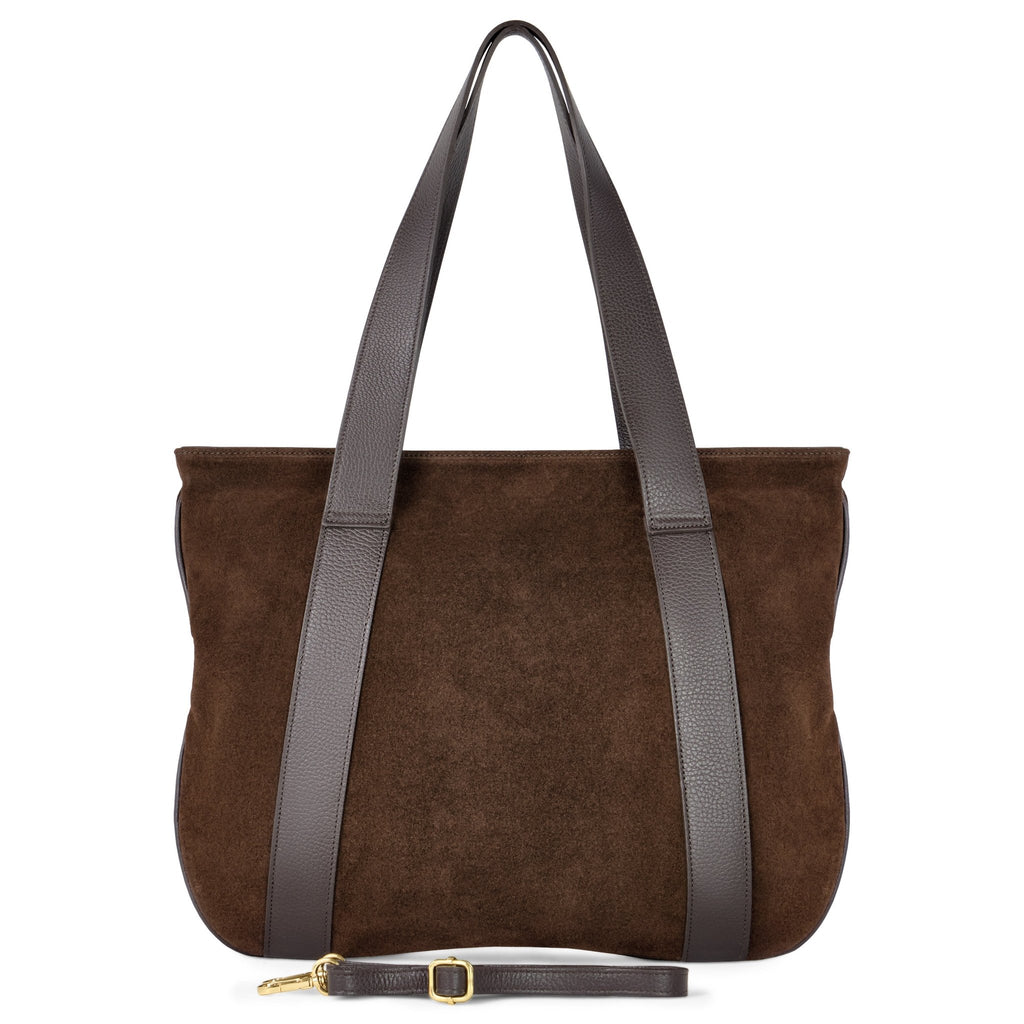 Italian Genuine Suede & Full-Grain Leather Tote Bag | Varese - Che Cose Belle