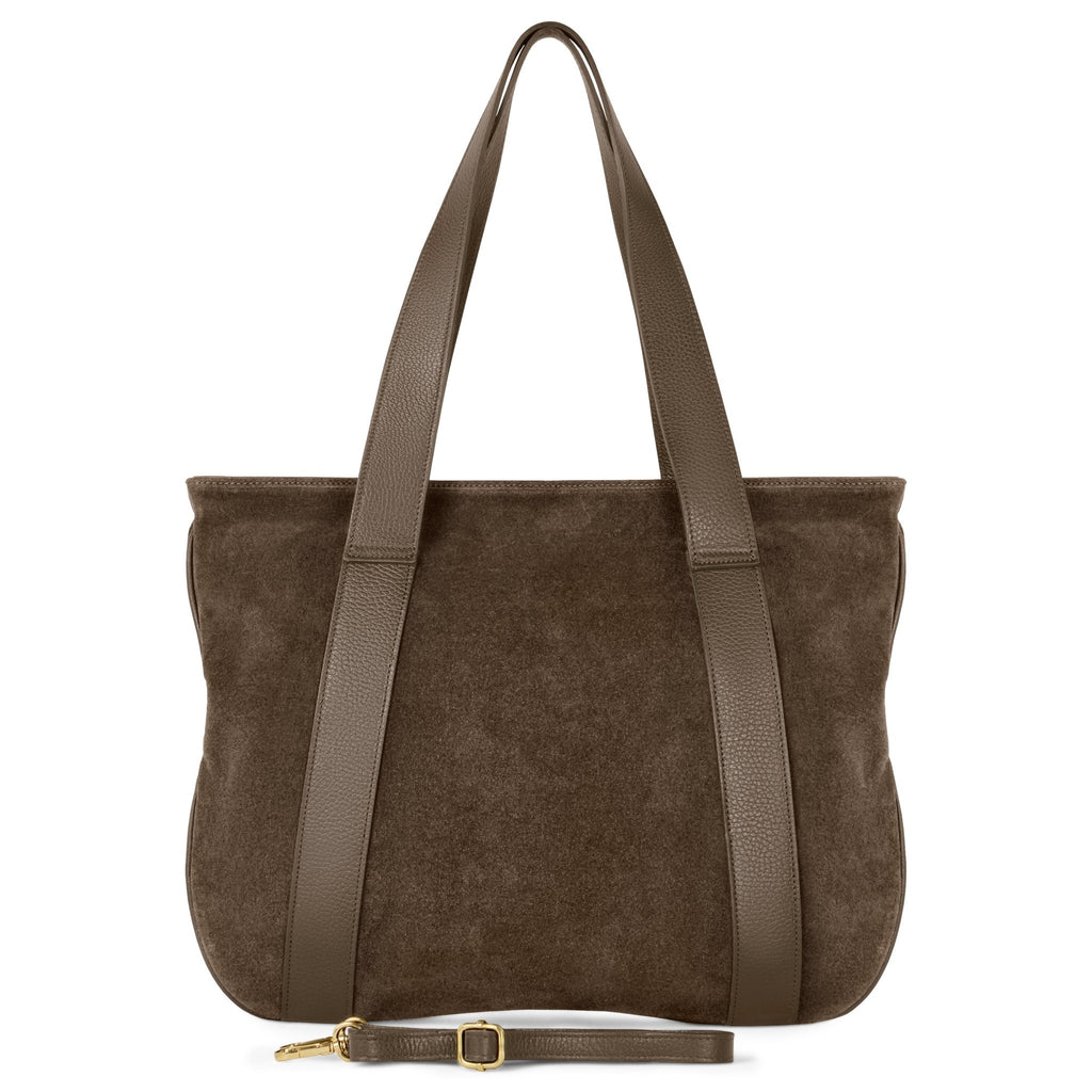 Italian Genuine Suede & Full-Grain Leather Tote Bag | Varese - Che Cose Belle