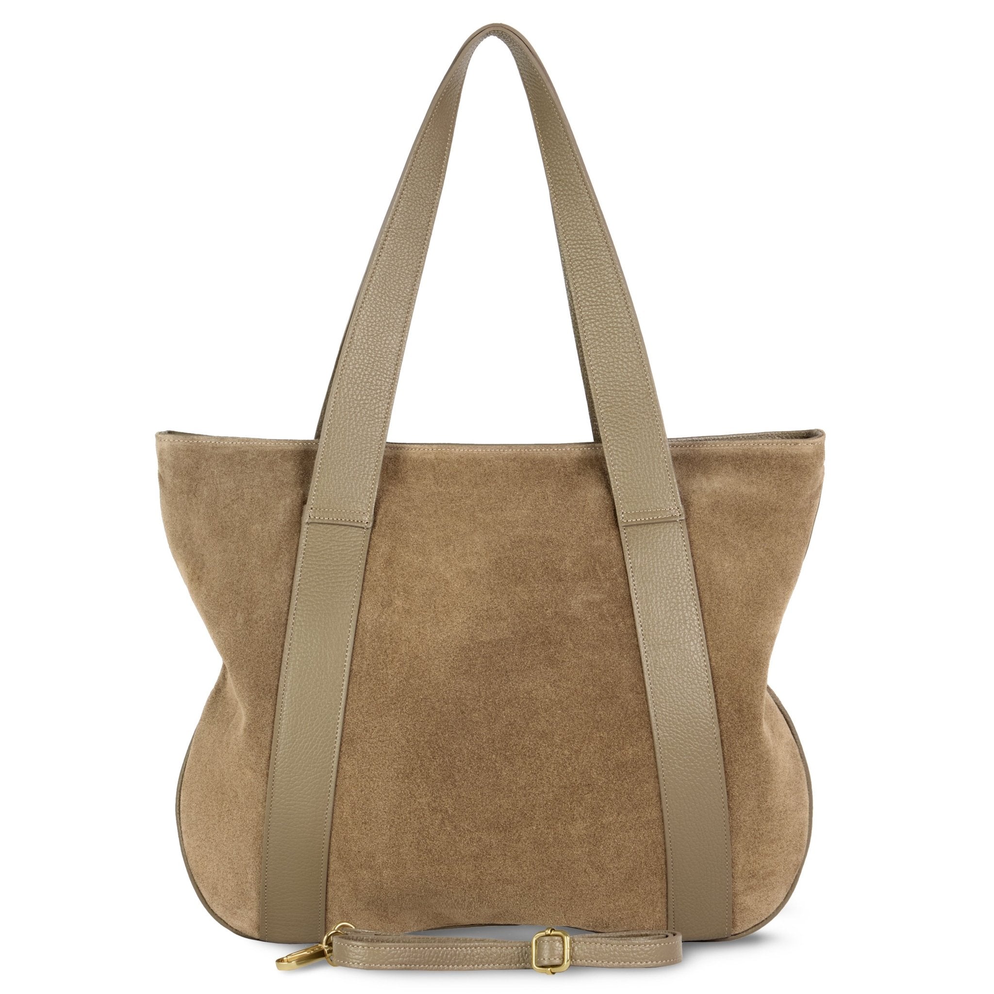 Italian Genuine Suede & Full-Grain Leather Tote Bag | Varese - Che Cose Belle