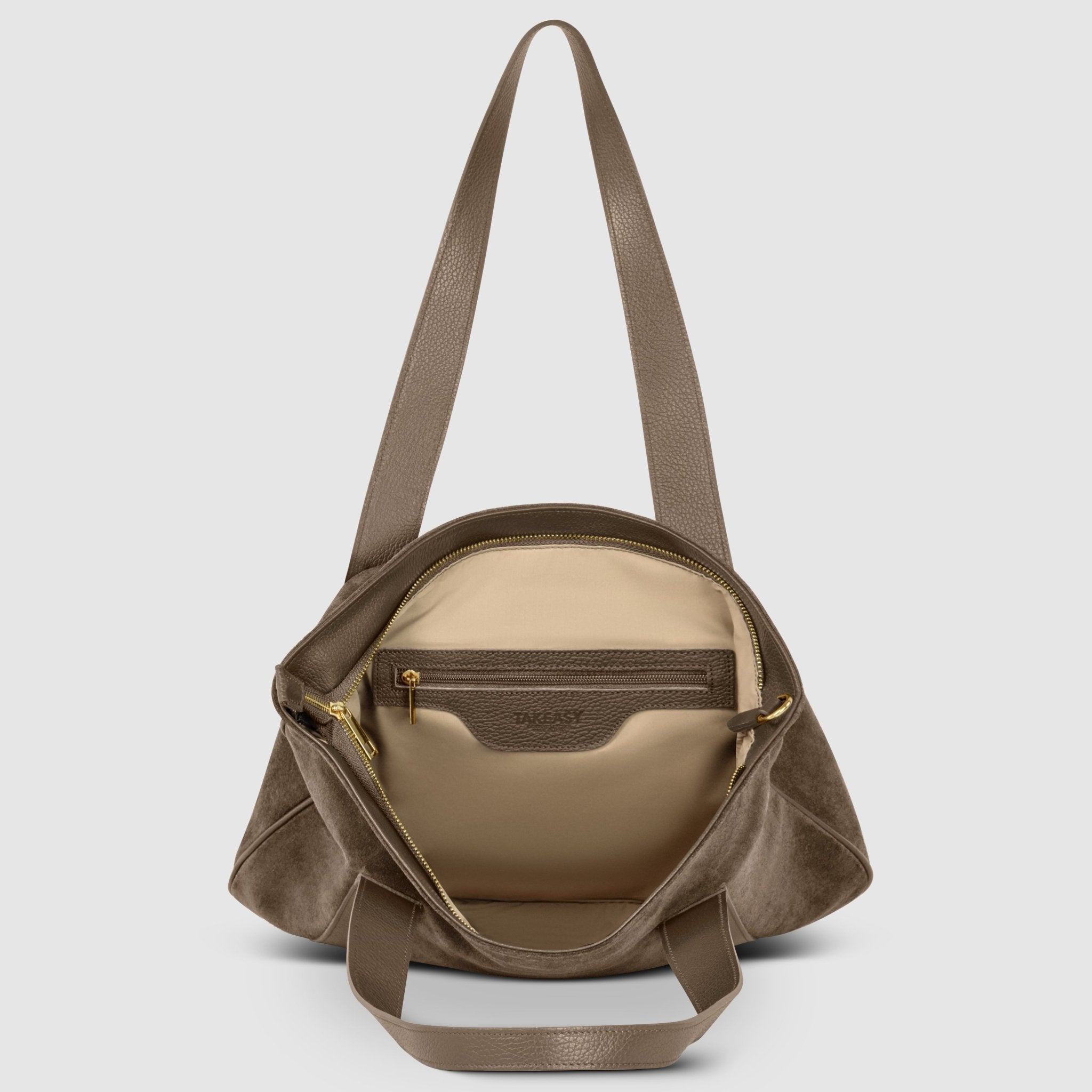 Italian Genuine Suede & Full-Grain Leather Tote Bag | Varese - Che Cose Belle