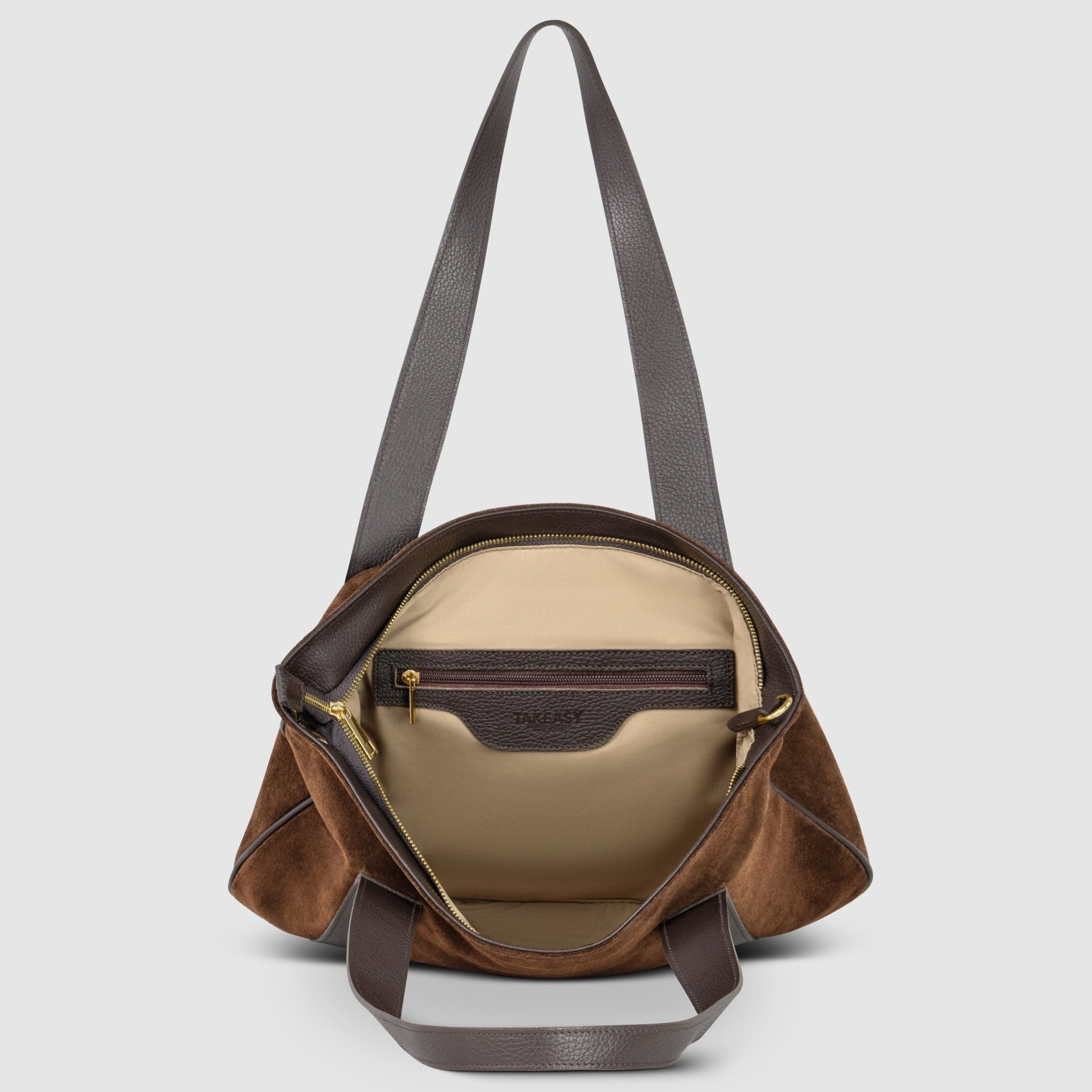 Italian Genuine Suede & Full-Grain Leather Tote Bag | Varese - Che Cose Belle