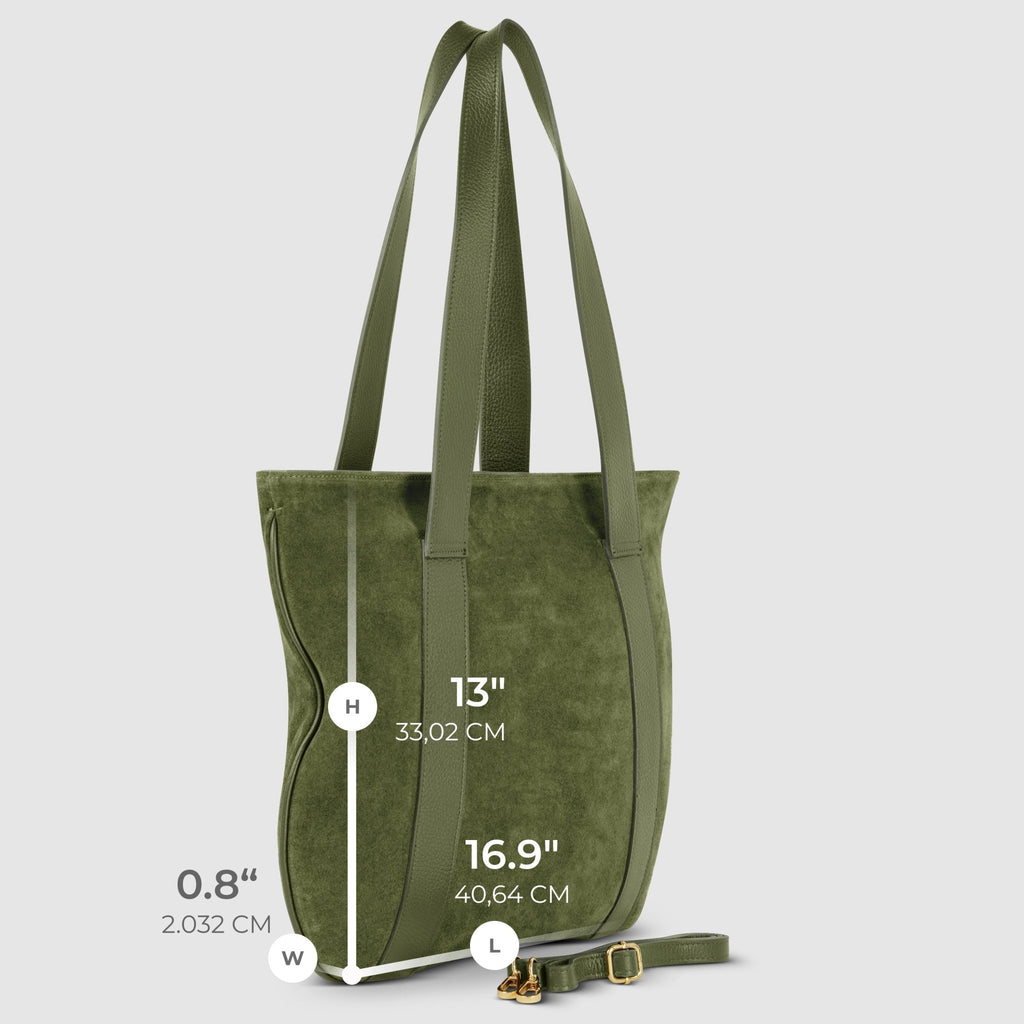 Italian Genuine Suede & Full-Grain Leather Tote Bag | Varese - Che Cose Belle