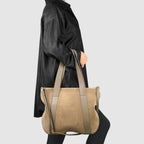 Italian Genuine Suede & Full-Grain Leather Tote Bag | Varese - Che Cose Belle