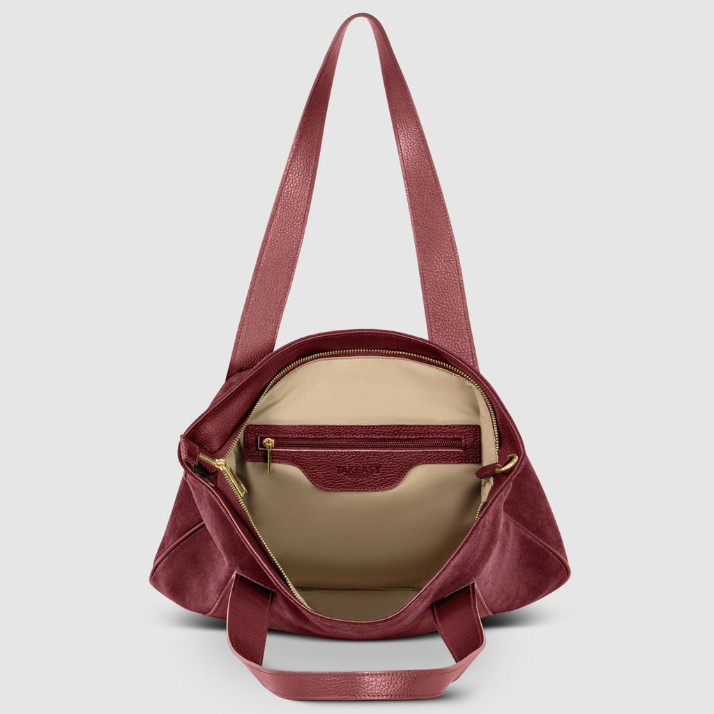 Italian Genuine Suede & Full-Grain Leather Tote Bag | Varese - Che Cose Belle