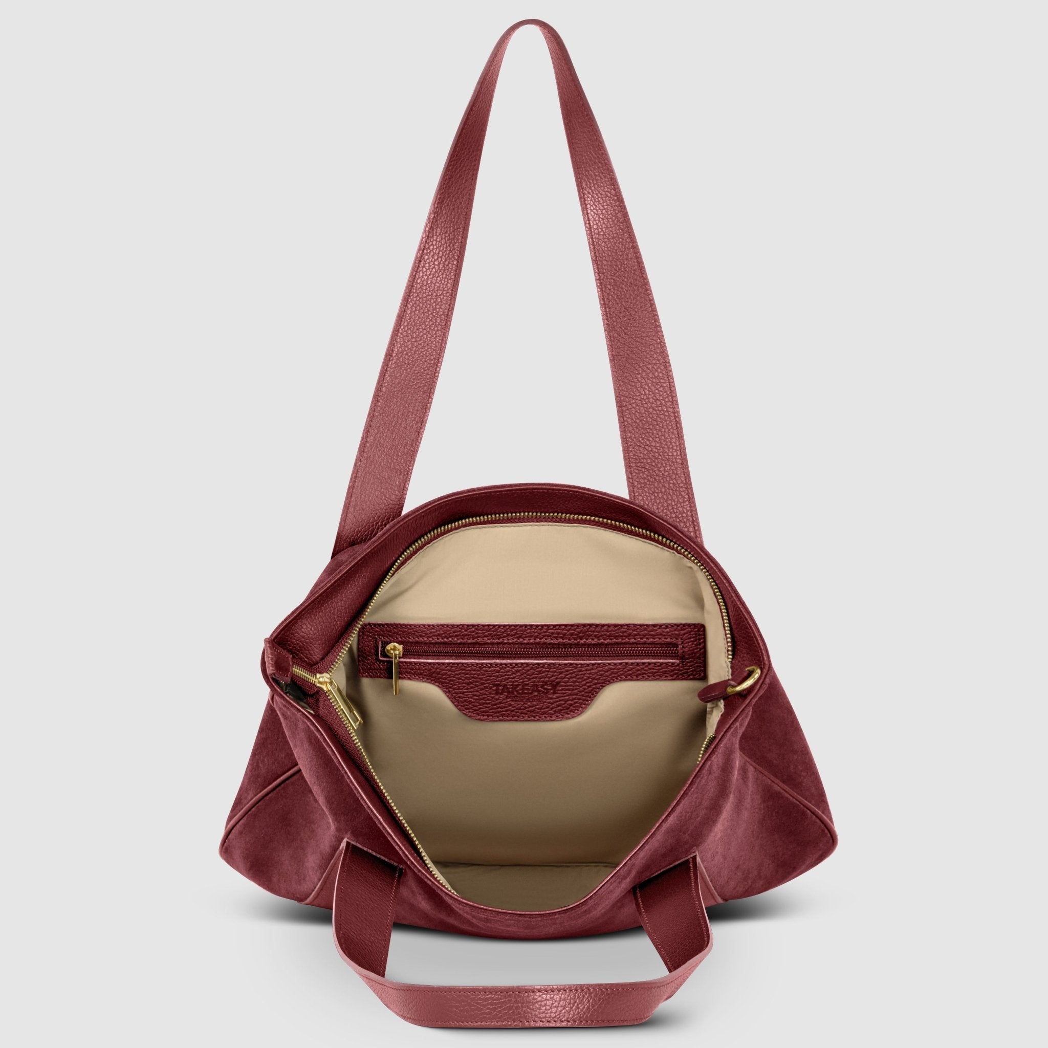 Italian Genuine Suede & Full-Grain Leather Tote Bag | Varese - Che Cose Belle