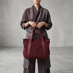 Italian Genuine Suede & Full-Grain Leather Tote Bag | Varese - Che Cose Belle