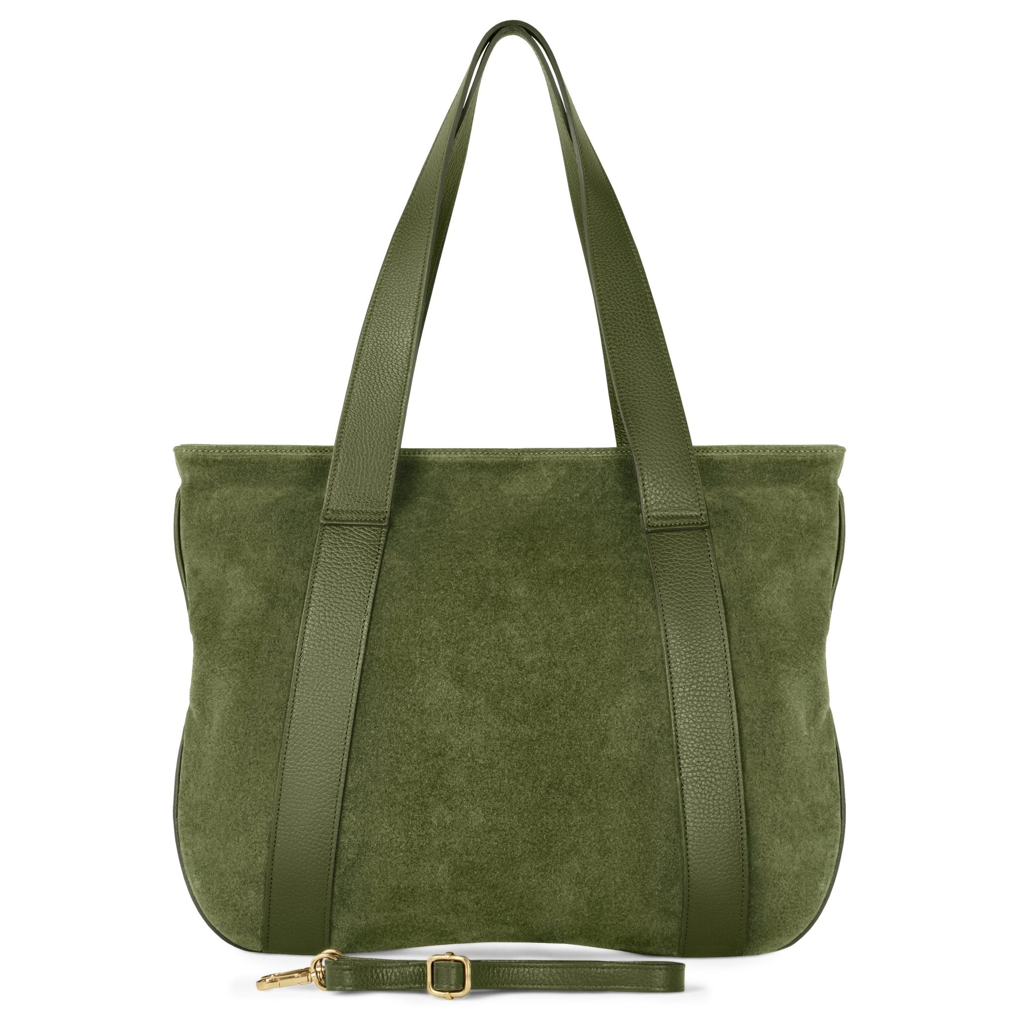 Italian Genuine Suede & Full-Grain Leather Tote Bag | Varese - Che Cose Belle