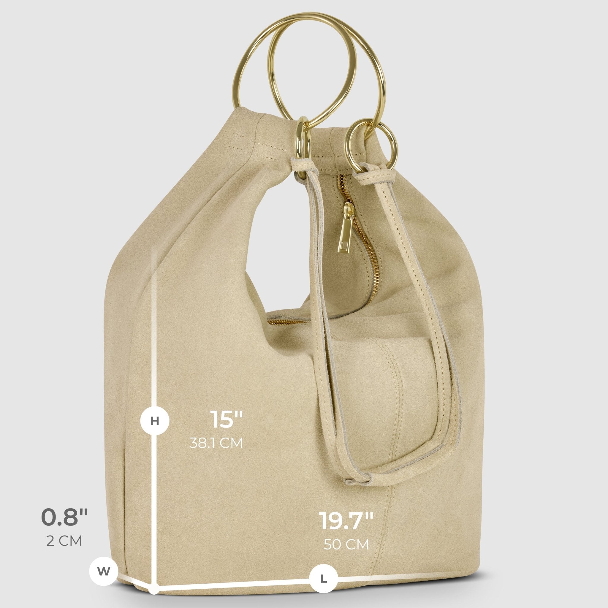 Italian Genuine Suede Hobo Bag 272510 - Che Cose Belle