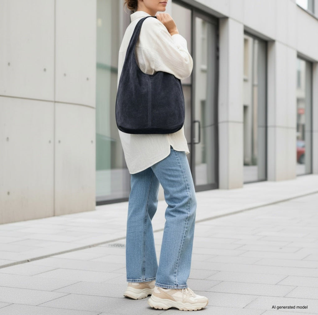 Italian Genuine Suede Hobo Bag | Palermo - Che Cose Belle