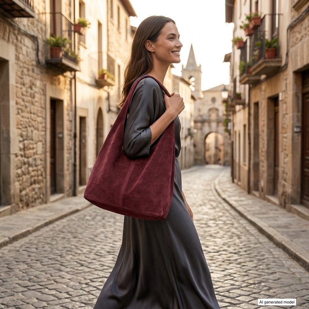 Italian Genuine Suede Hobo Bag | Palermo - Che Cose Belle
