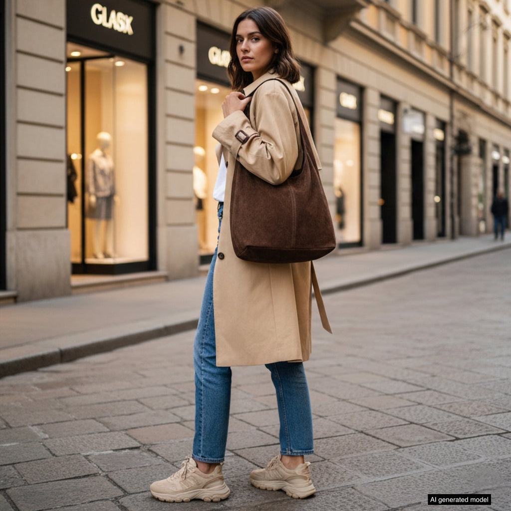 Italian Genuine Suede Hobo Bag | Palermo - Che Cose Belle
