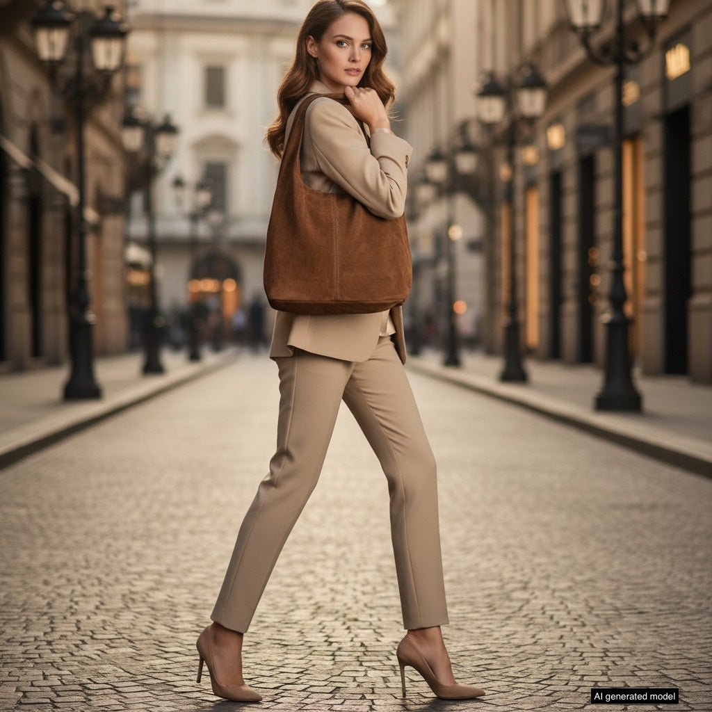 Italian Genuine Suede Hobo Bag | Palermo - Che Cose Belle