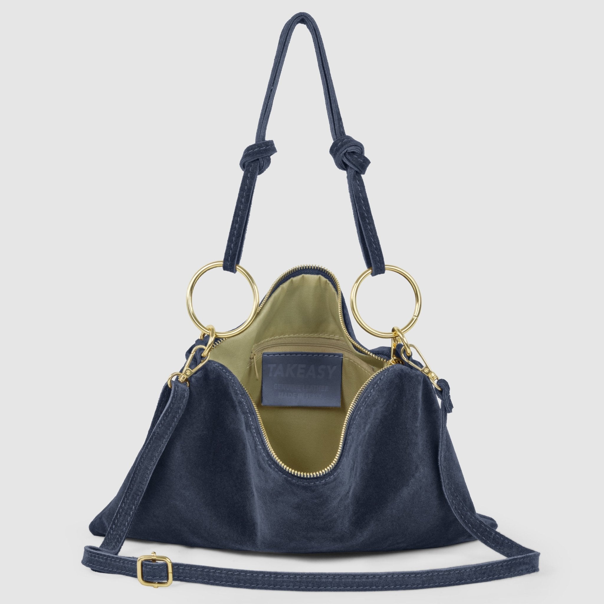 Italian Genuine Suede Shoulder Bag 171551 - Che Cose Belle