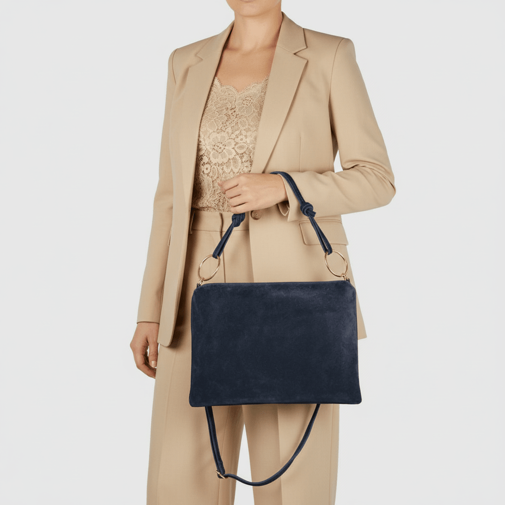 Italian Genuine Suede Shoulder Bag 171551 - Che Cose Belle