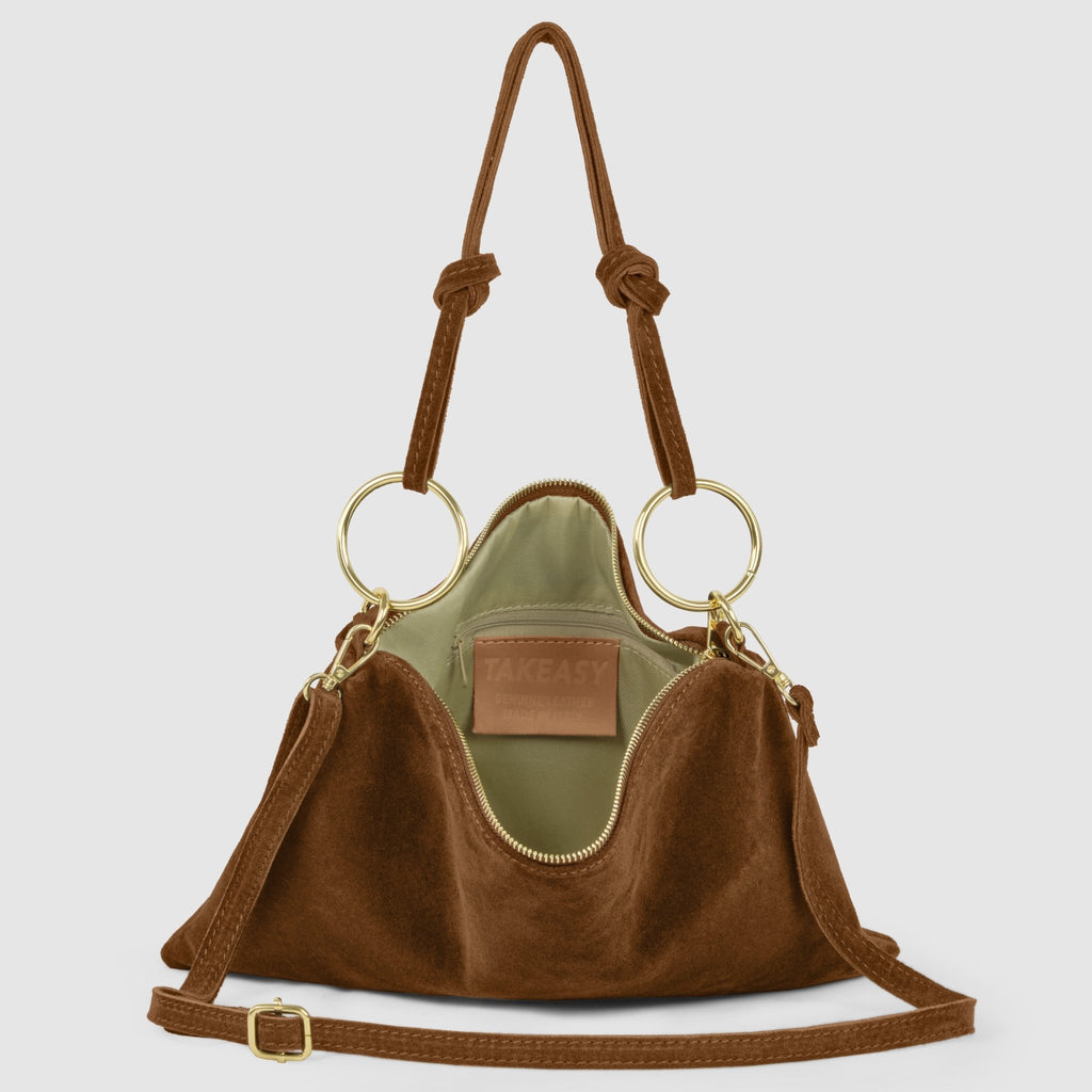 Italian Genuine Suede Shoulder Bag 171551 - Che Cose Belle
