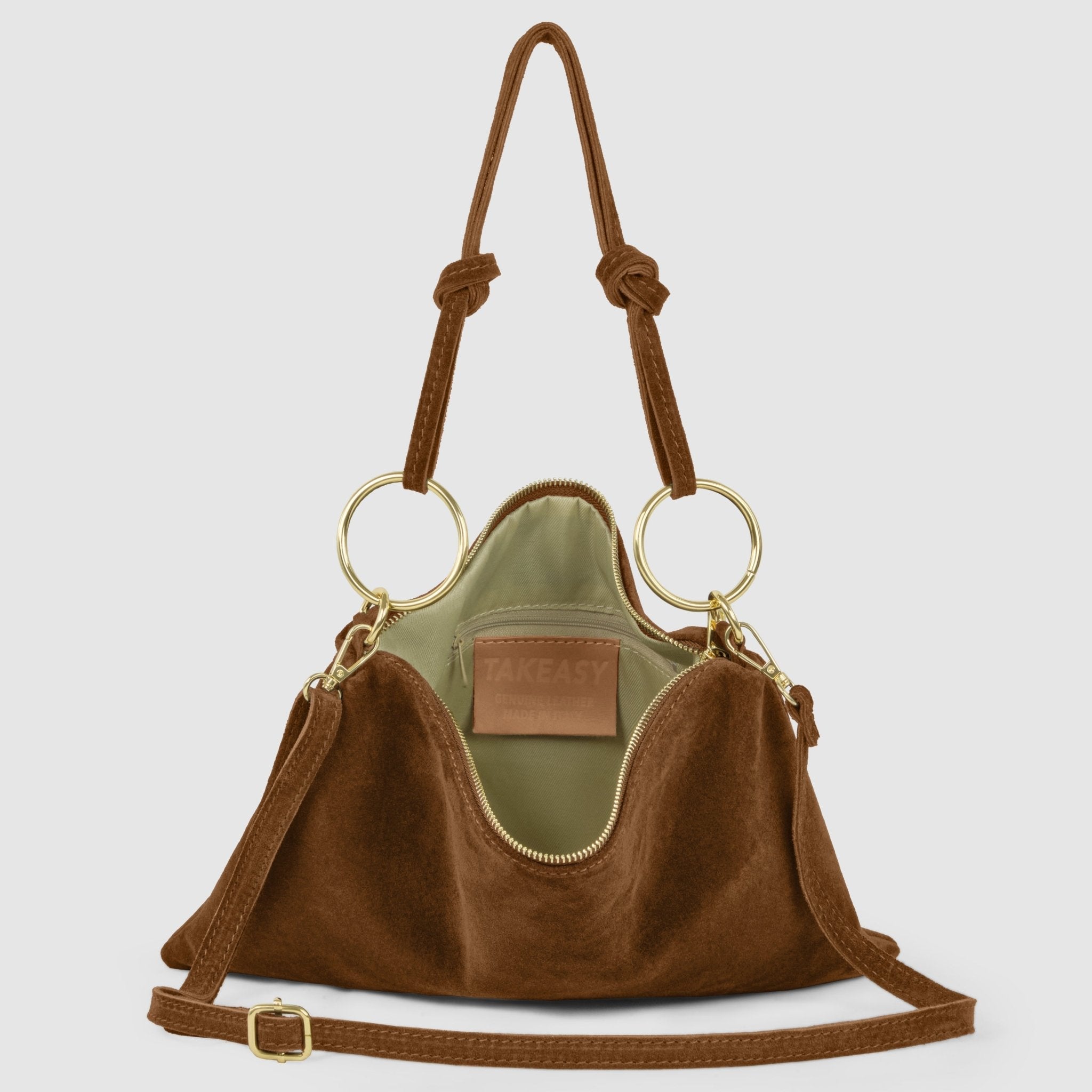 Italian Genuine Suede Shoulder Bag 171551 - Che Cose Belle