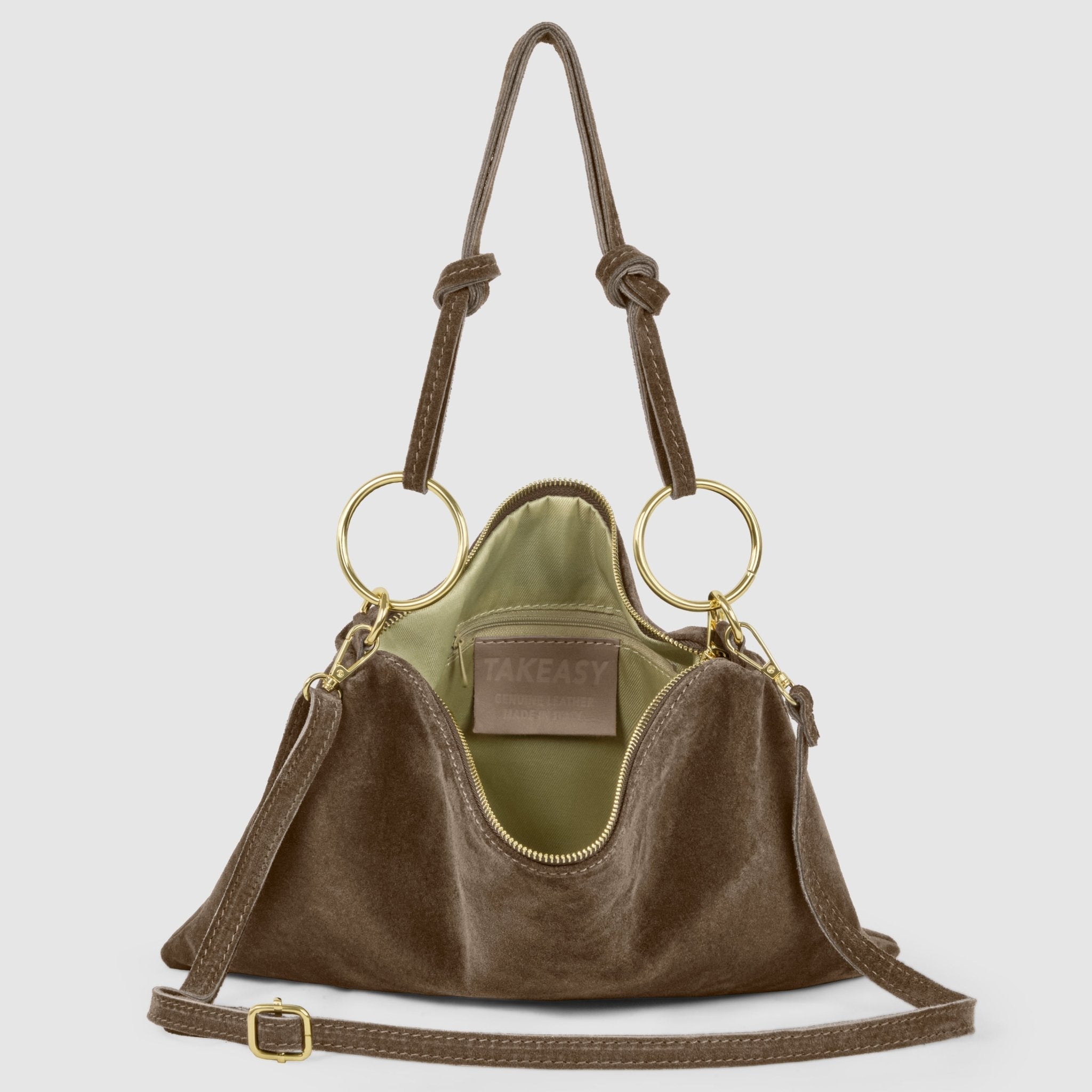 Italian Genuine Suede Shoulder Bag 171551 - Che Cose Belle