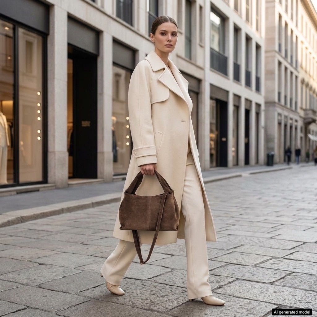 Italian Genuine Suede Shoulder Bag 312940 - Che Cose Belle