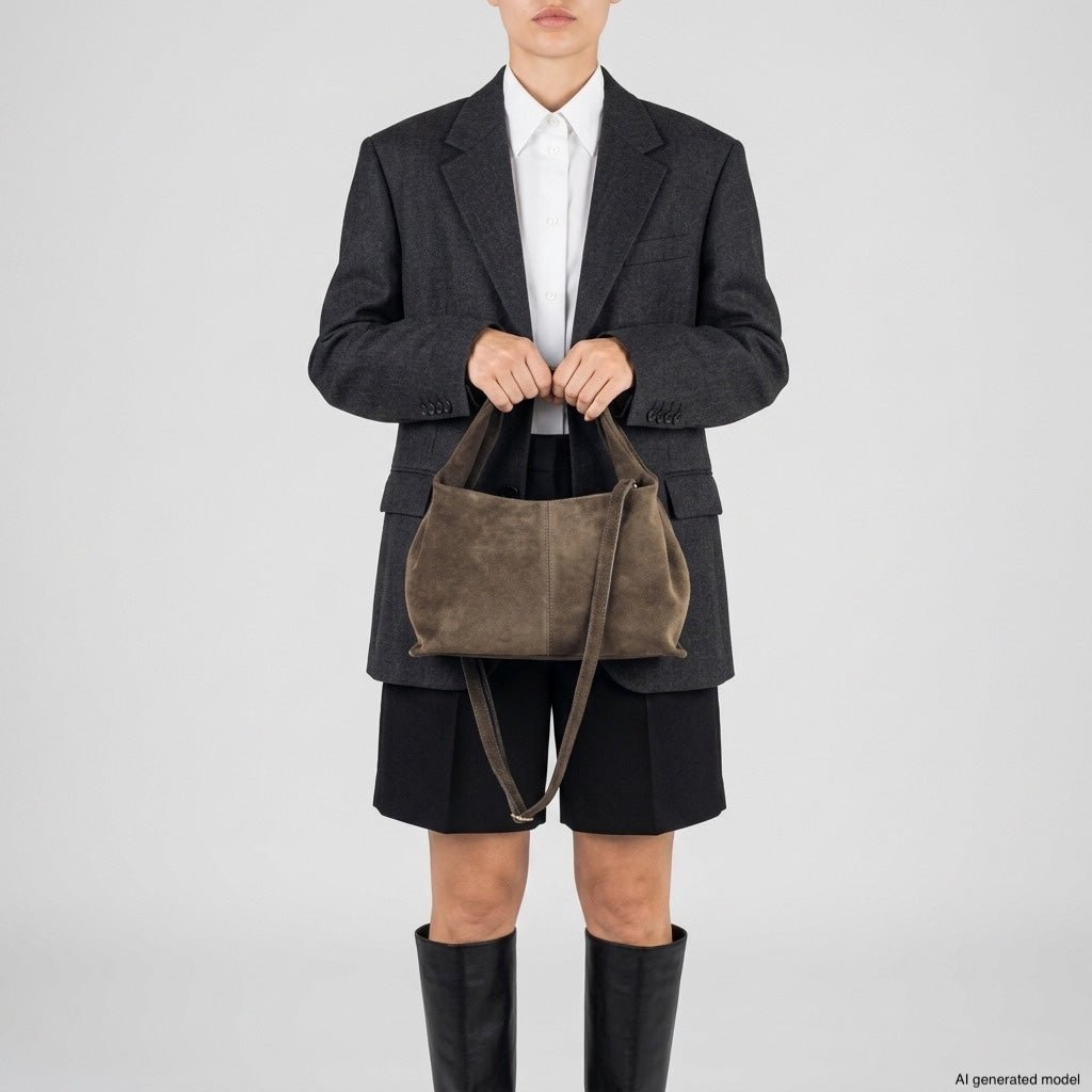 Italian Genuine Suede Shoulder Bag 312940 - Che Cose Belle