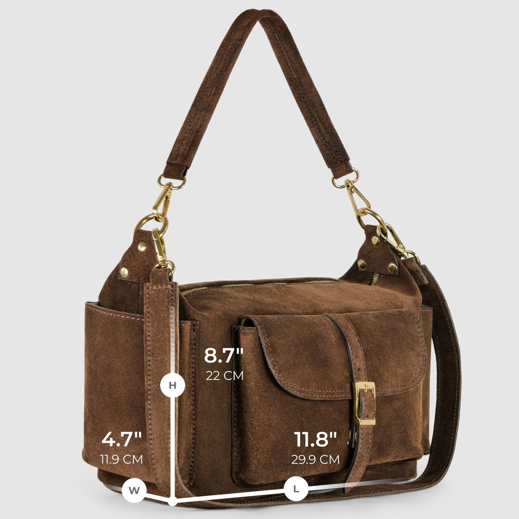 Italian Genuine Suede Shoulder Bag 323040 - Che Cose Belle