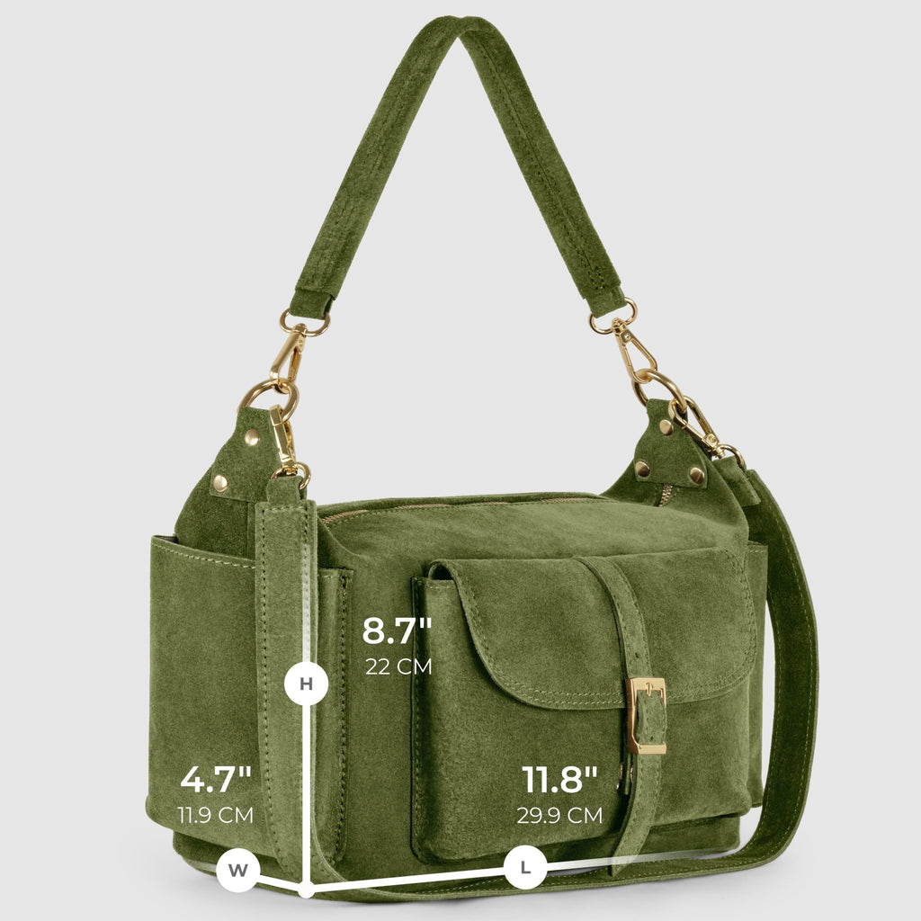 Italian Genuine Suede Shoulder Bag 323040 - Che Cose Belle