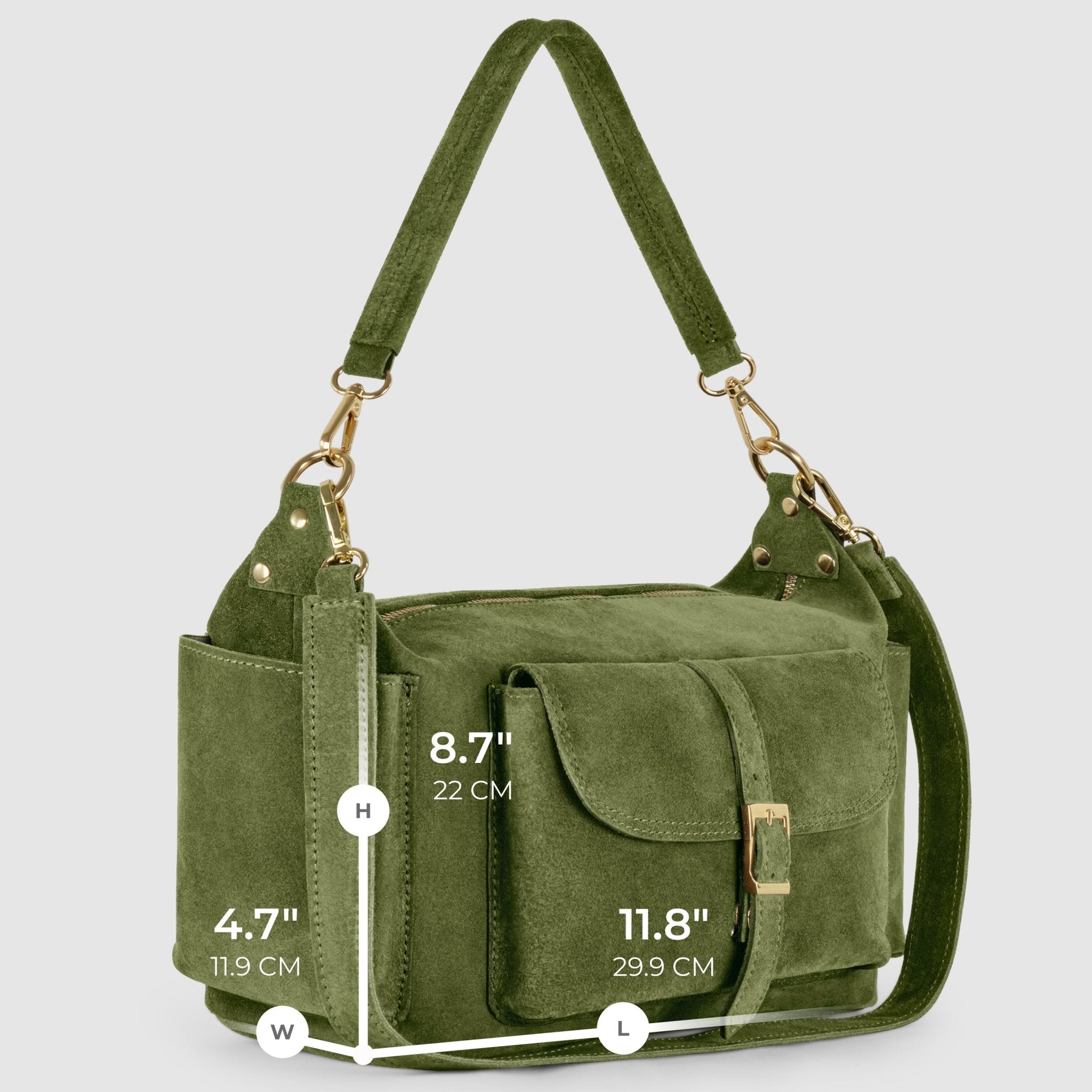 Italian Genuine Suede Shoulder Bag 323040 - Che Cose Belle