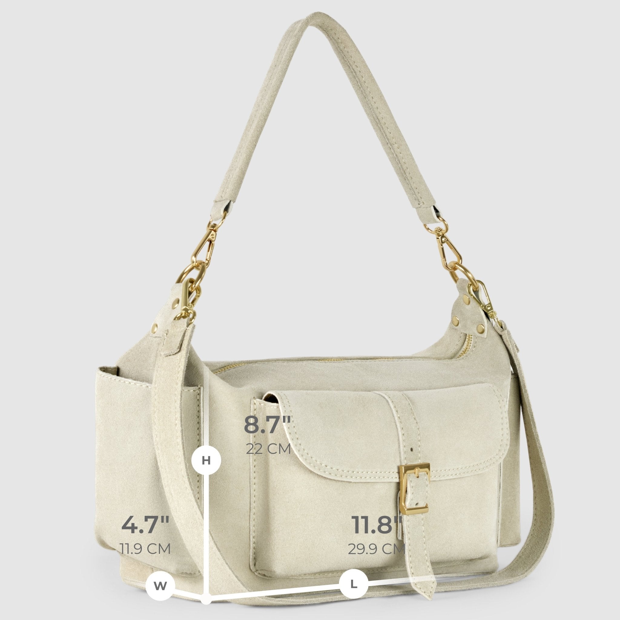 Italian Genuine Suede Shoulder Bag 323040 - Che Cose Belle