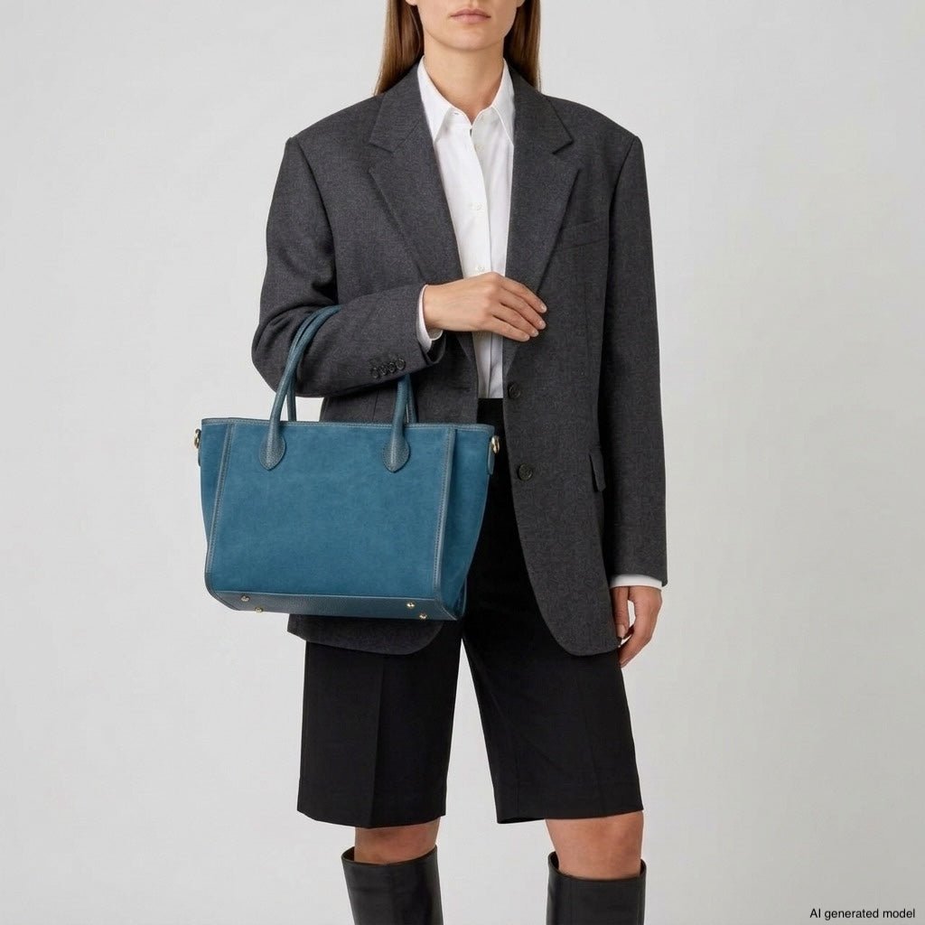 Italian Genuine Suede Top-Handle Bag 292711 - Che Cose Belle