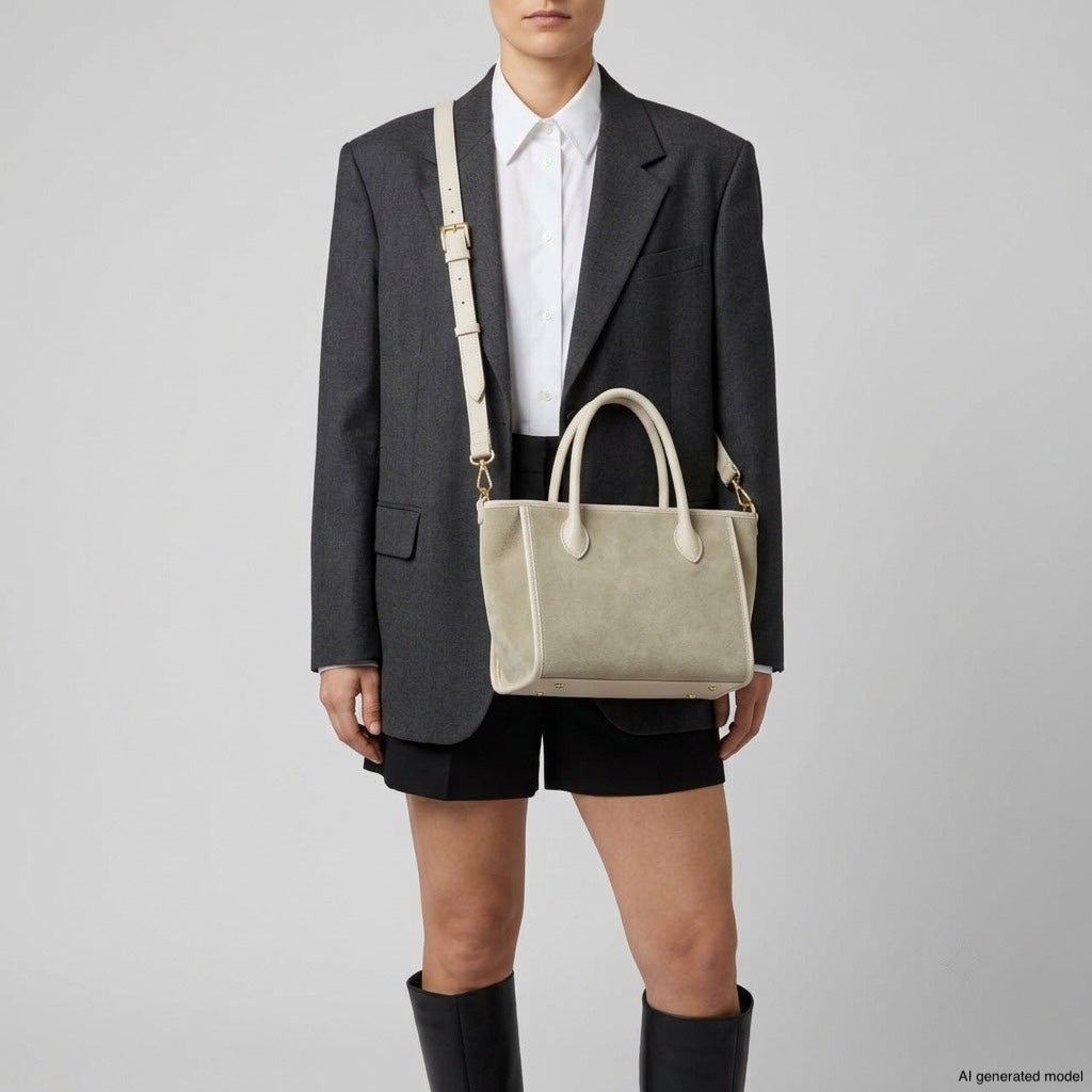 Italian Genuine Suede Top-Handle Bag 292711 - Che Cose Belle