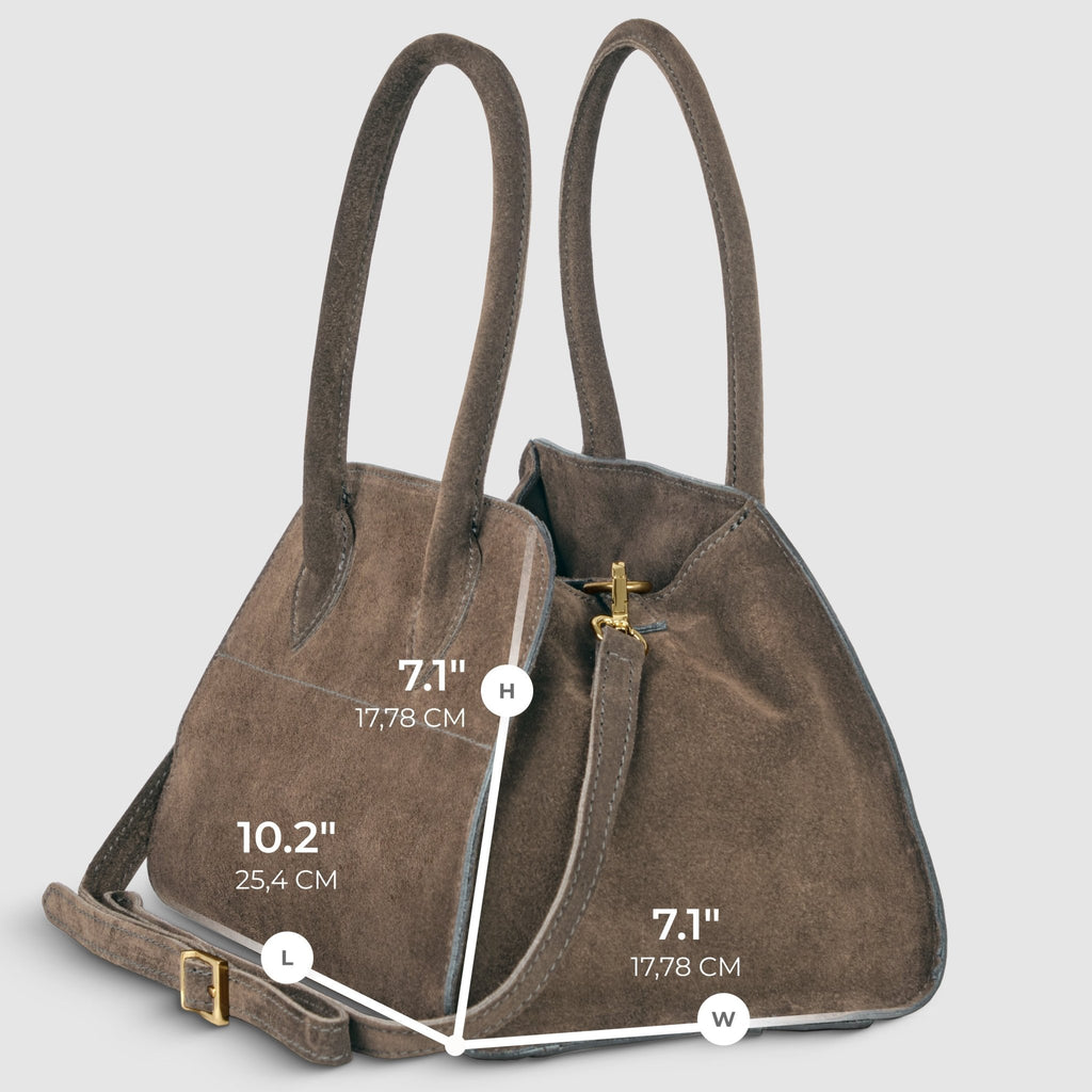 Italian Genuine Suede Top-Handle Bag | Novara - Che Cose Belle