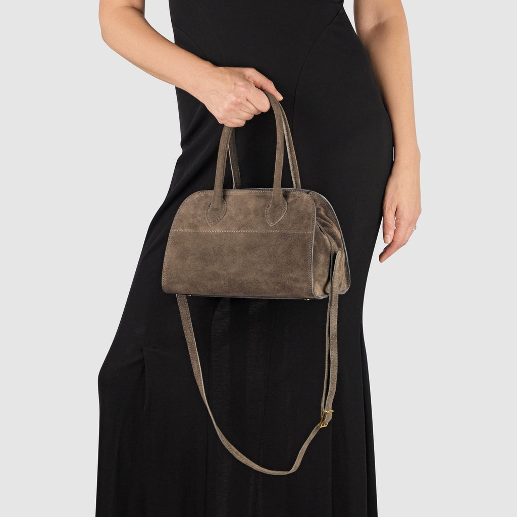 Italian Genuine Suede Top-Handle Bag | Novara - Che Cose Belle