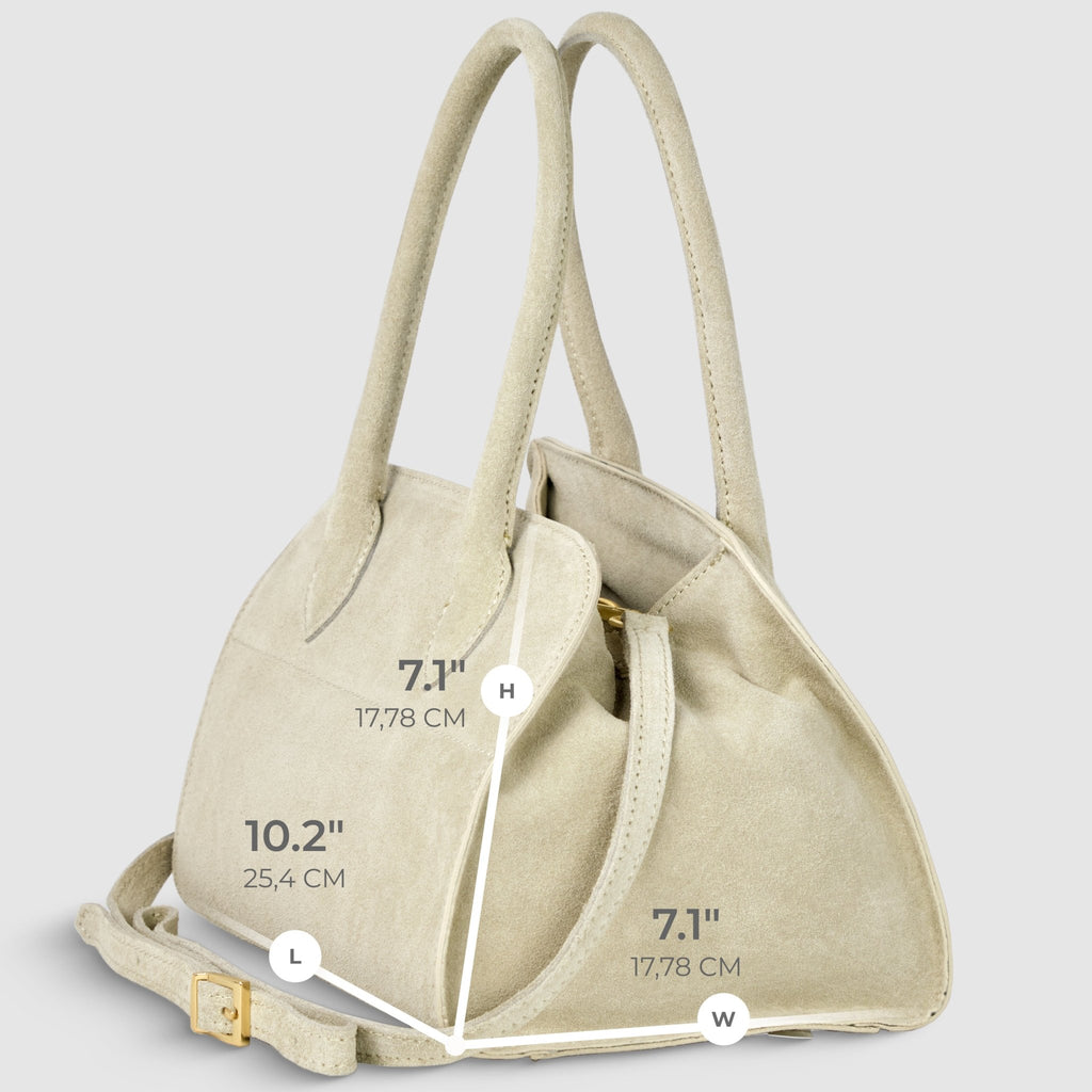 Italian Genuine Suede Top-Handle Bag | Novara - Che Cose Belle