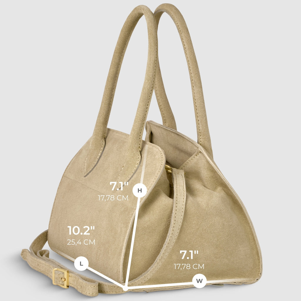 Italian Genuine Suede Top-Handle Bag | Novara - Che Cose Belle