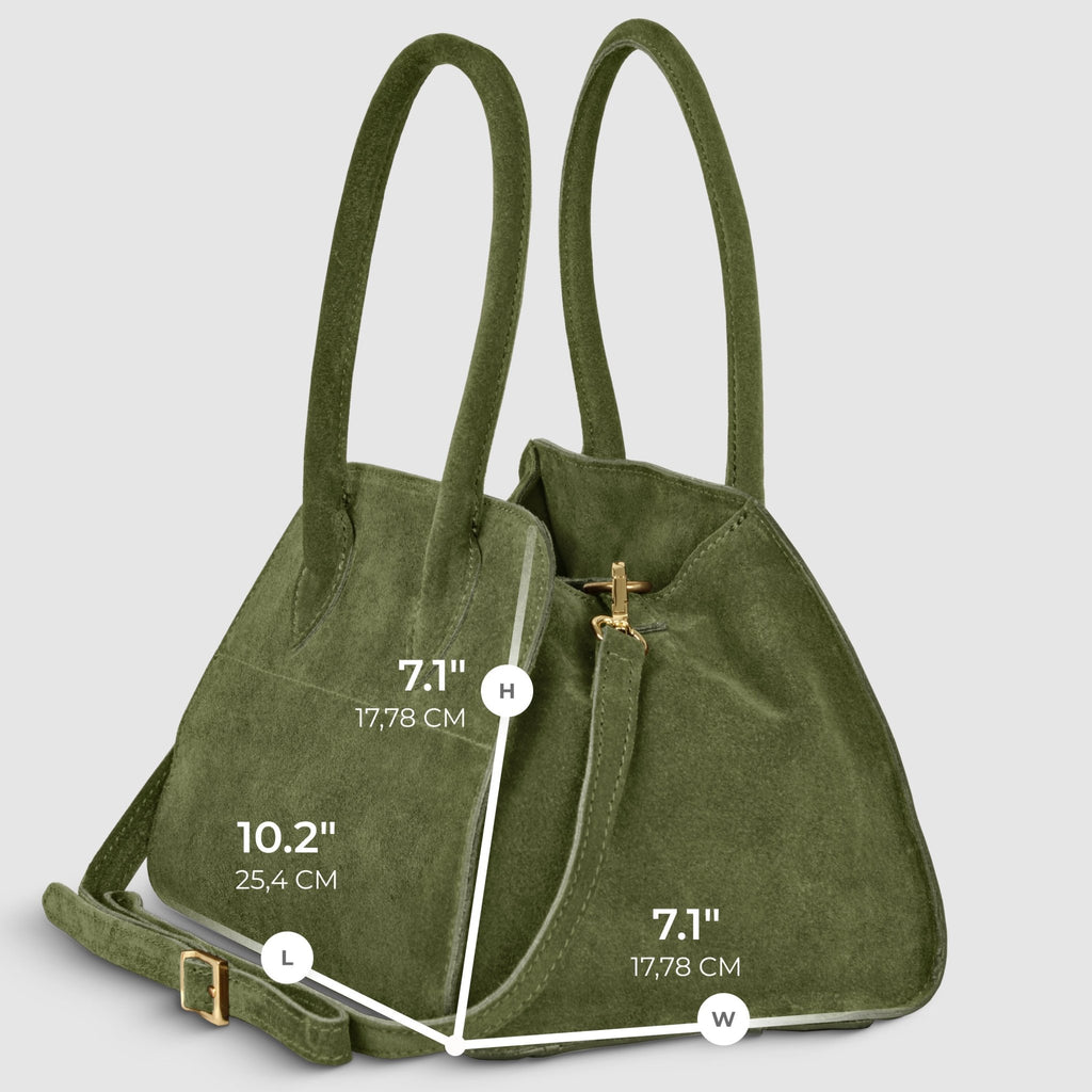 Italian Genuine Suede Top-Handle Bag | Novara - Che Cose Belle