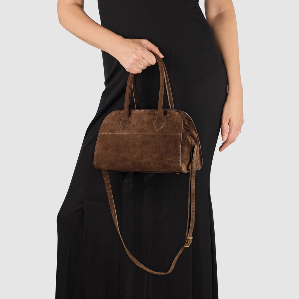 Italian Genuine Suede Top-Handle Bag | Novara - Che Cose Belle