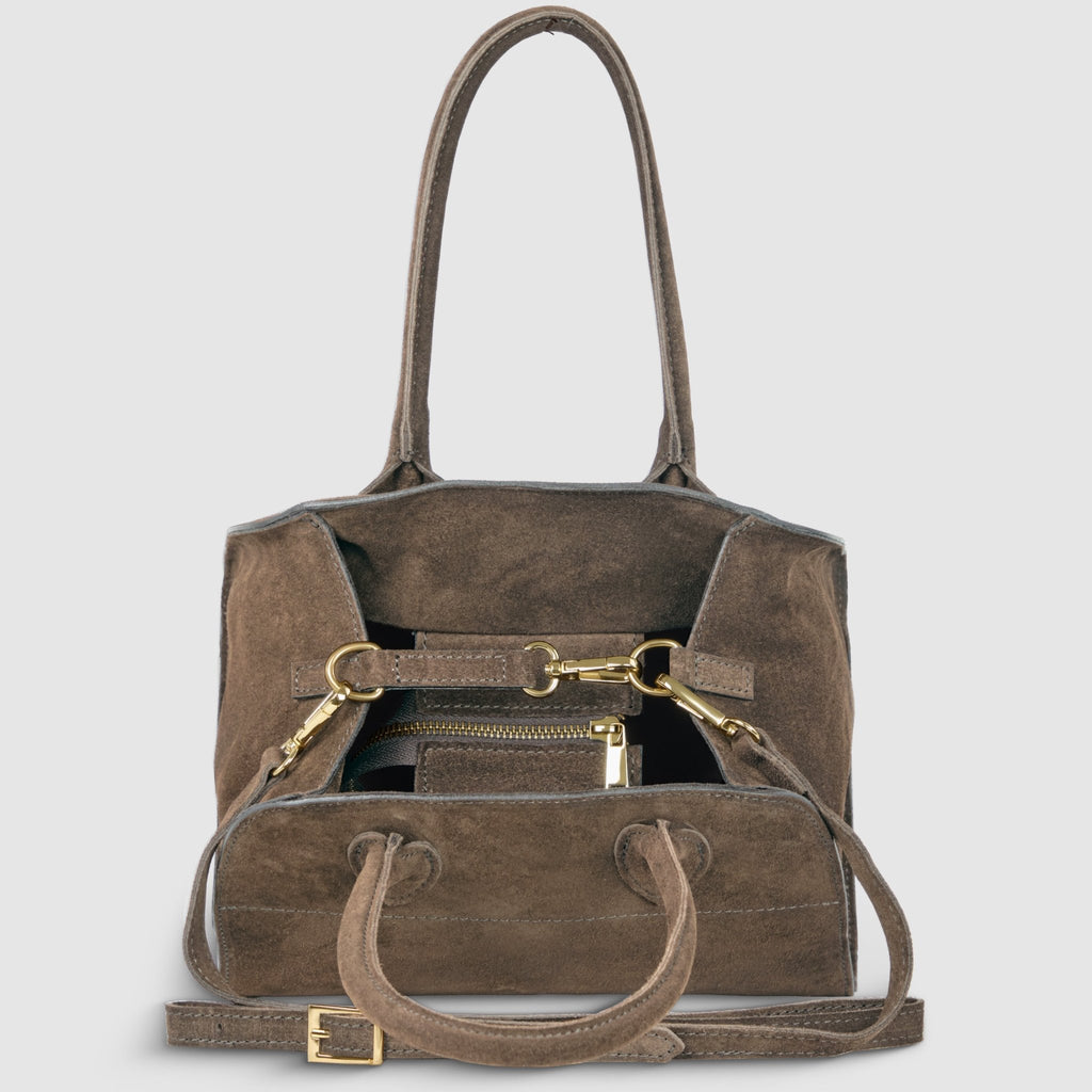 Italian Genuine Suede Top-Handle Bag | Novara - Che Cose Belle