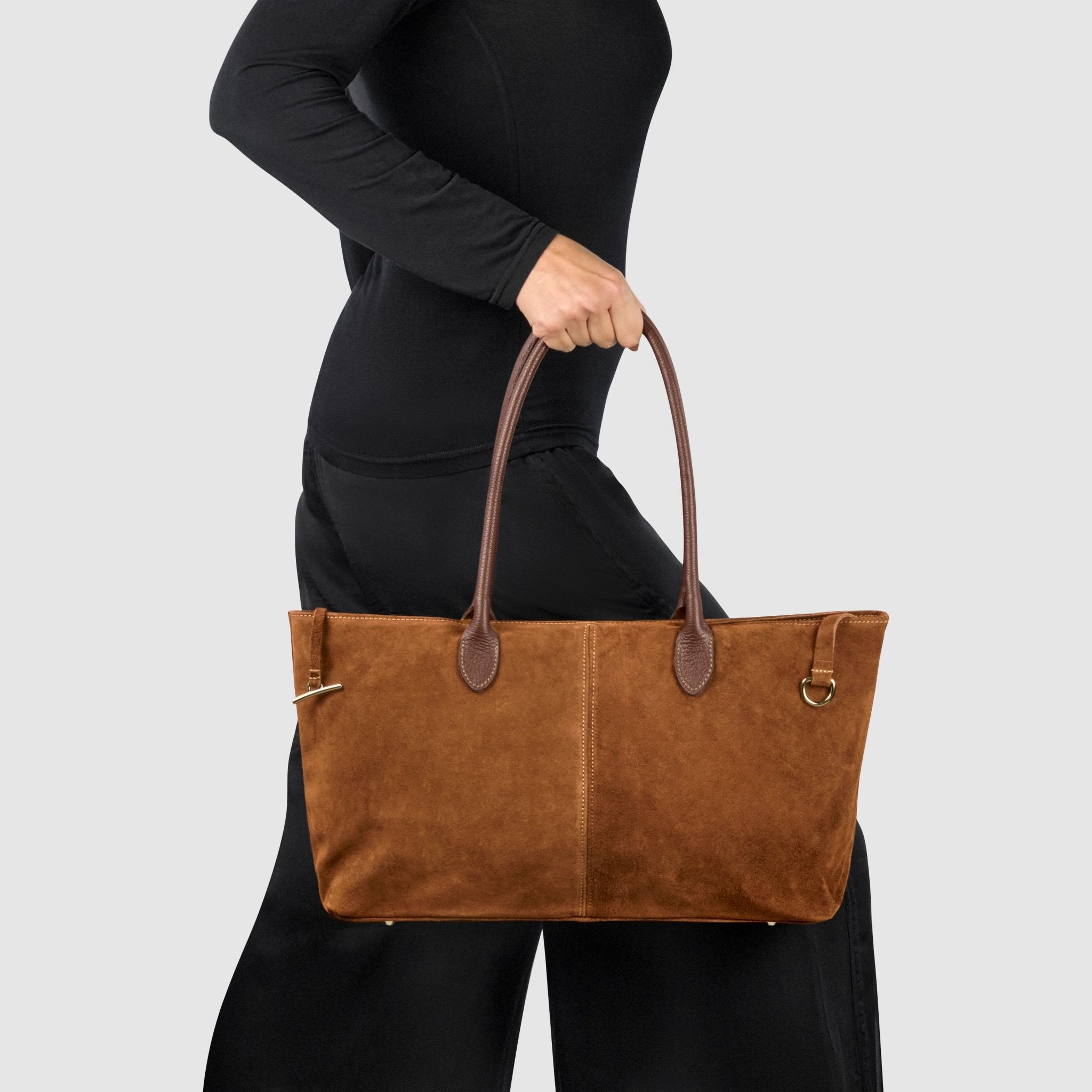 Italian Genuine Suede Tote Bag 242235 - Che Cose Belle