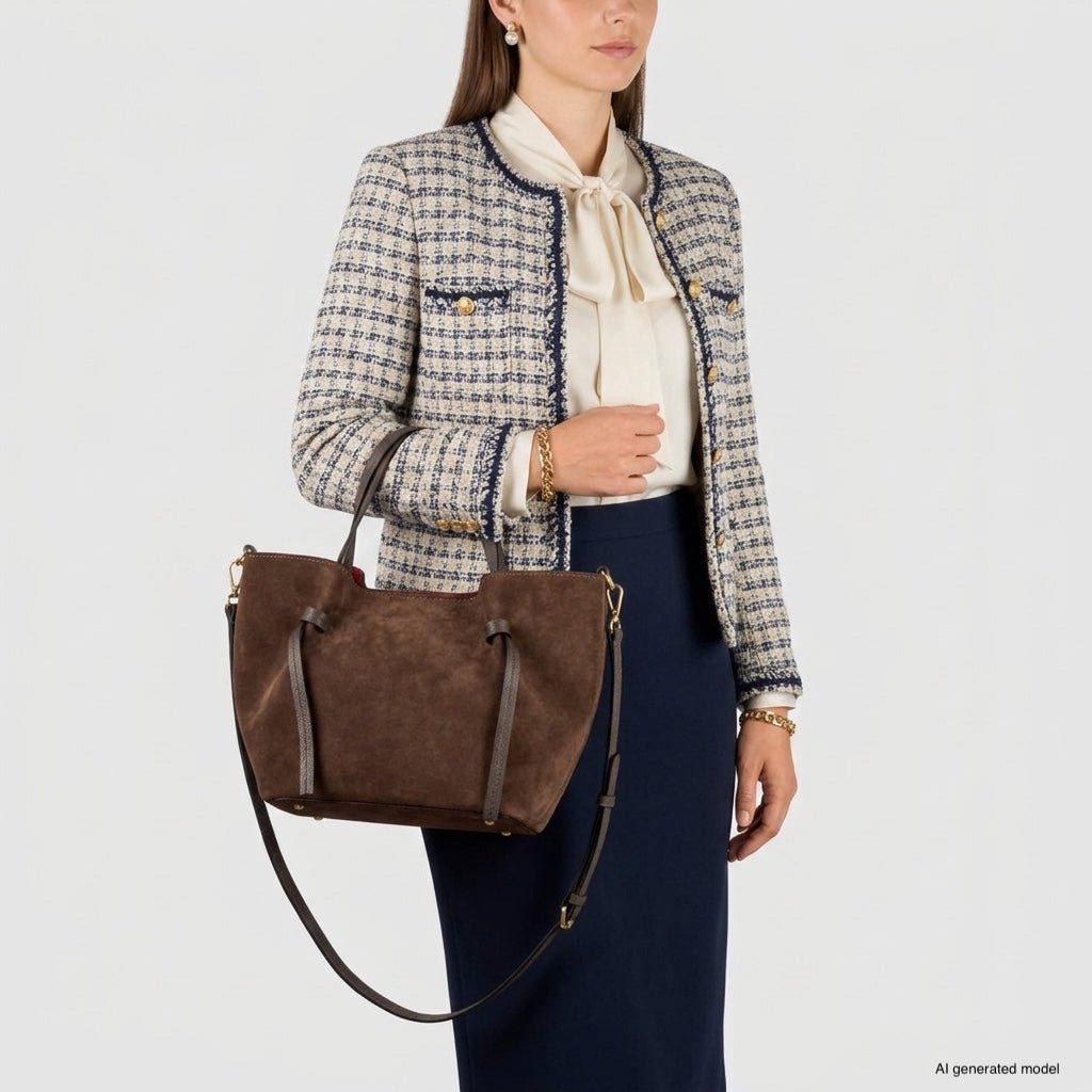 Italian Genuine Suede Tote Bag 292730 - Che Cose Belle