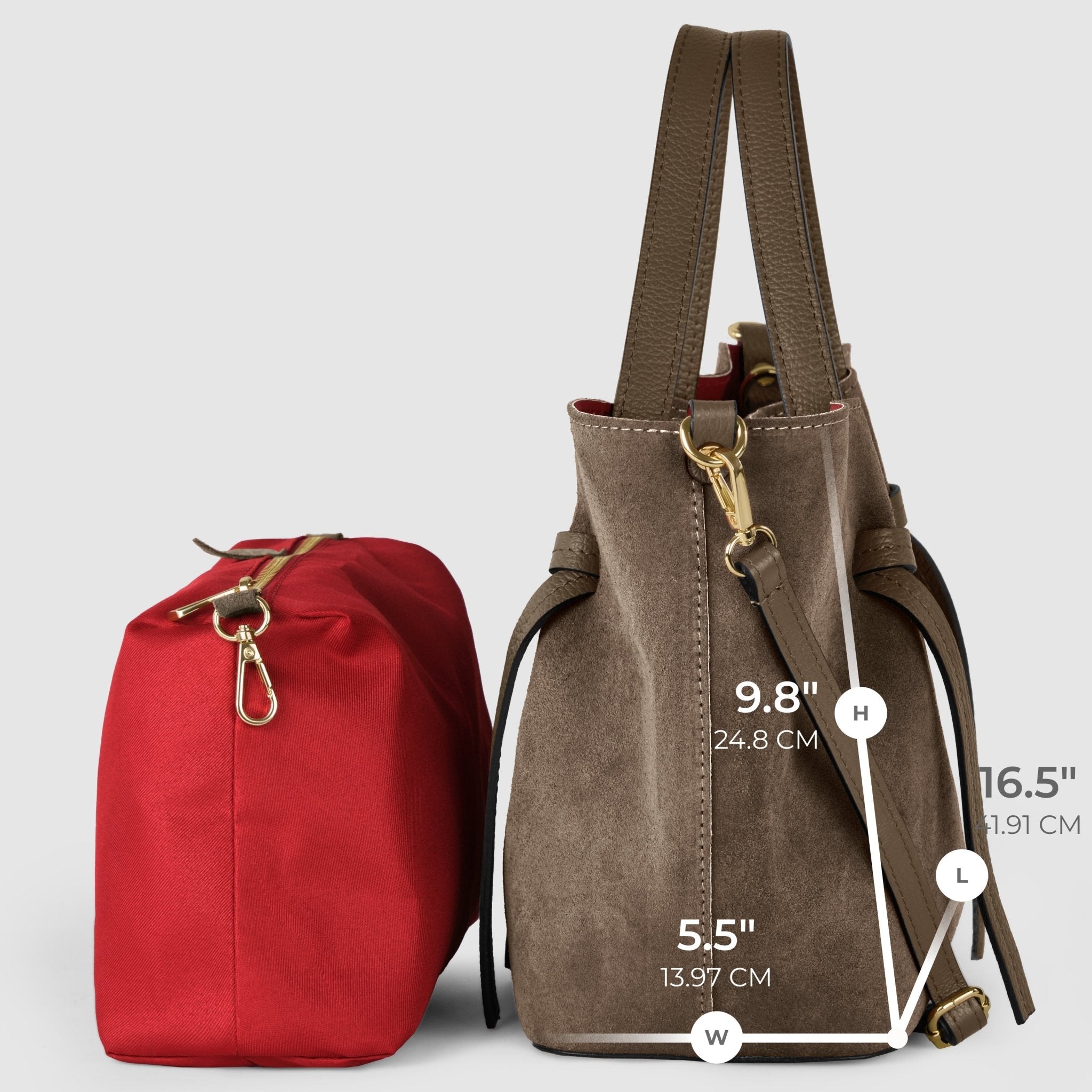 Italian Genuine Suede Tote Bag 292730 - Che Cose Belle