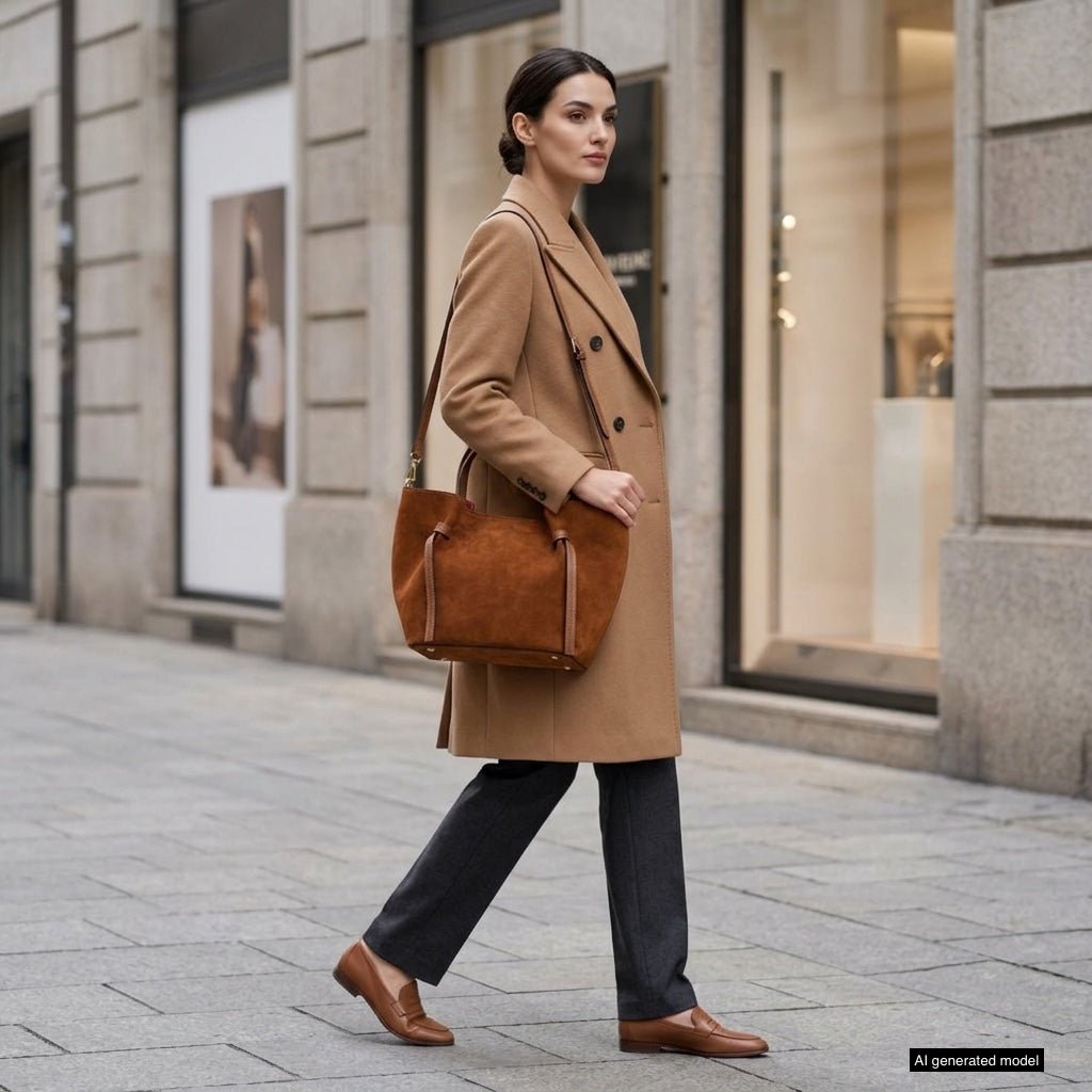 Italian Genuine Suede Tote Bag 292730 - Che Cose Belle