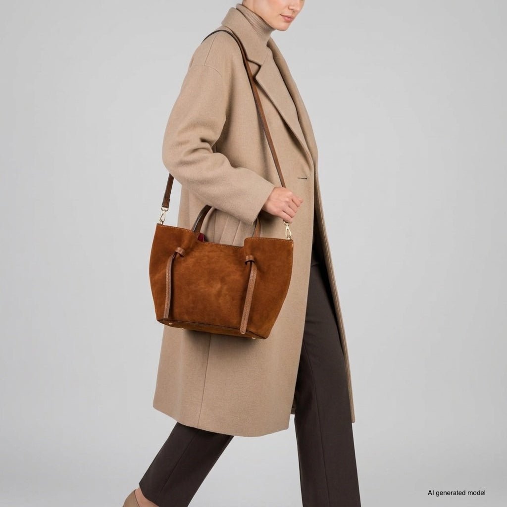 Italian Genuine Suede Tote Bag 292730 - Che Cose Belle