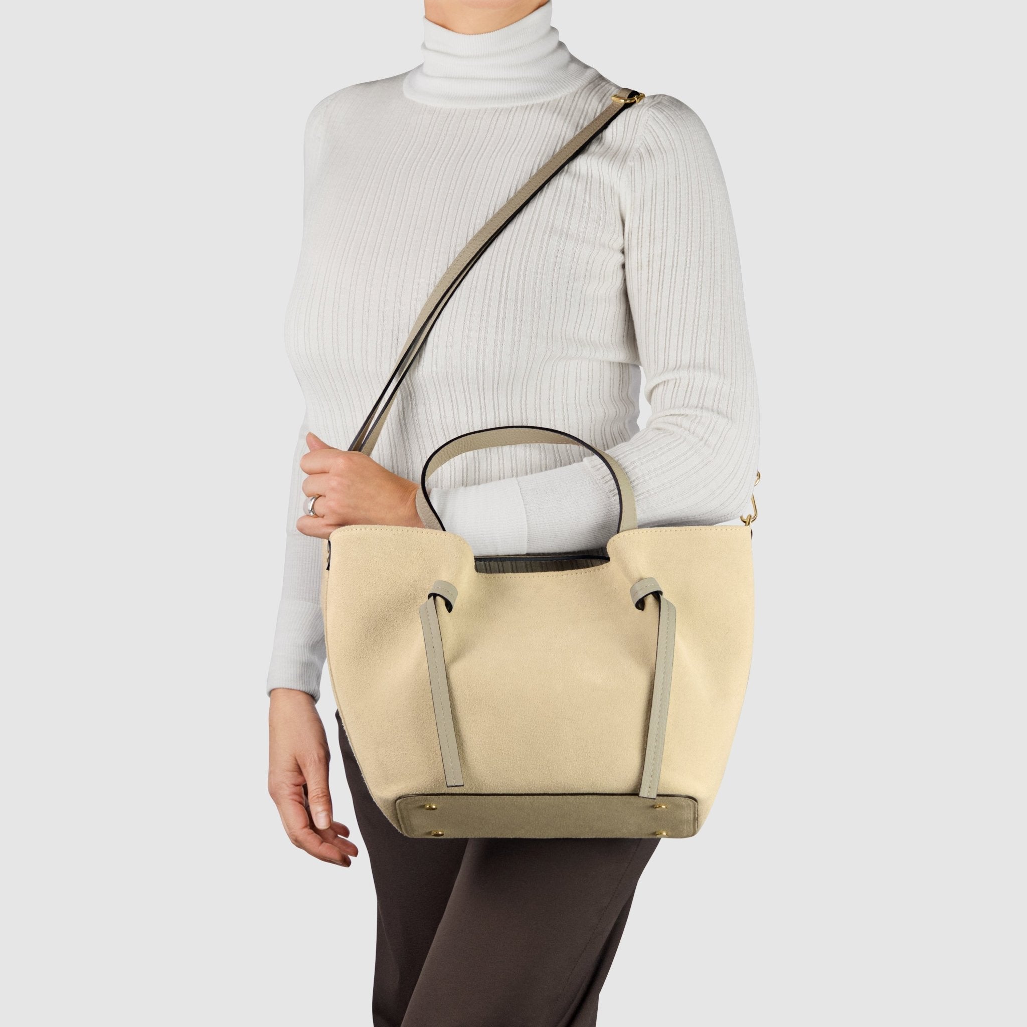 Italian Genuine Suede Tote Bag 292730 - Che Cose Belle