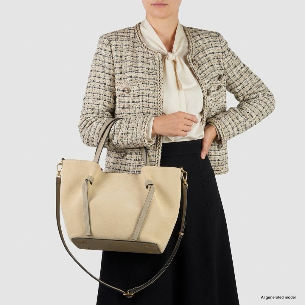 Italian Genuine Suede Tote Bag 292730 - Che Cose Belle