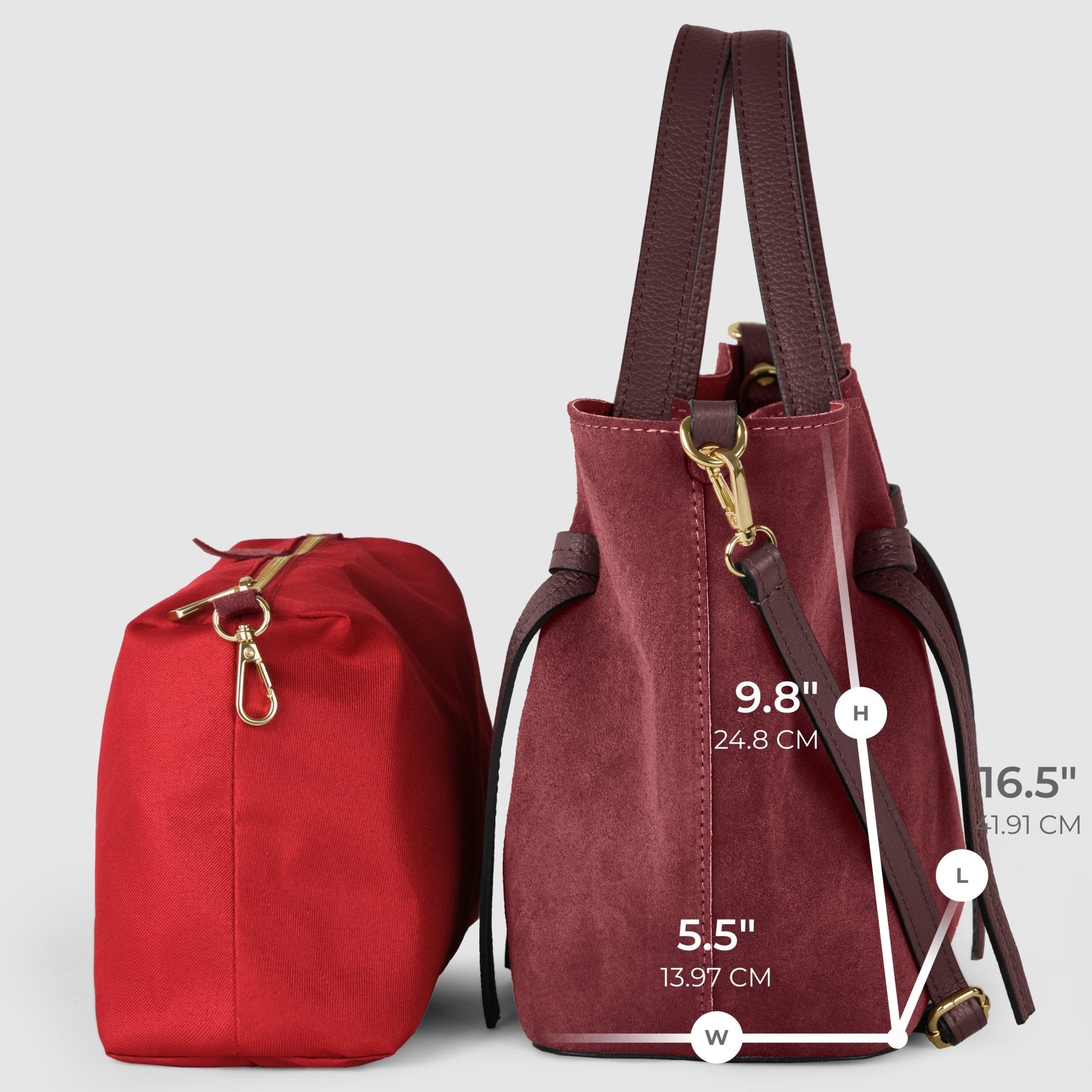 Italian Genuine Suede Tote Bag 292730 - Che Cose Belle