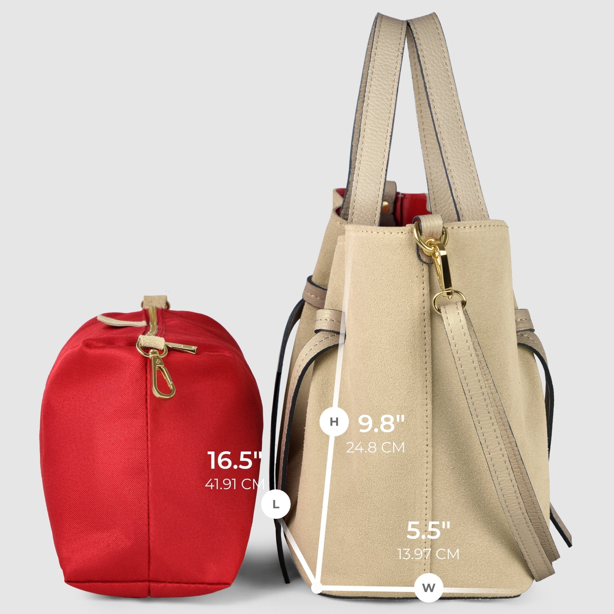Italian Genuine Suede Tote Bag 292730 - Che Cose Belle