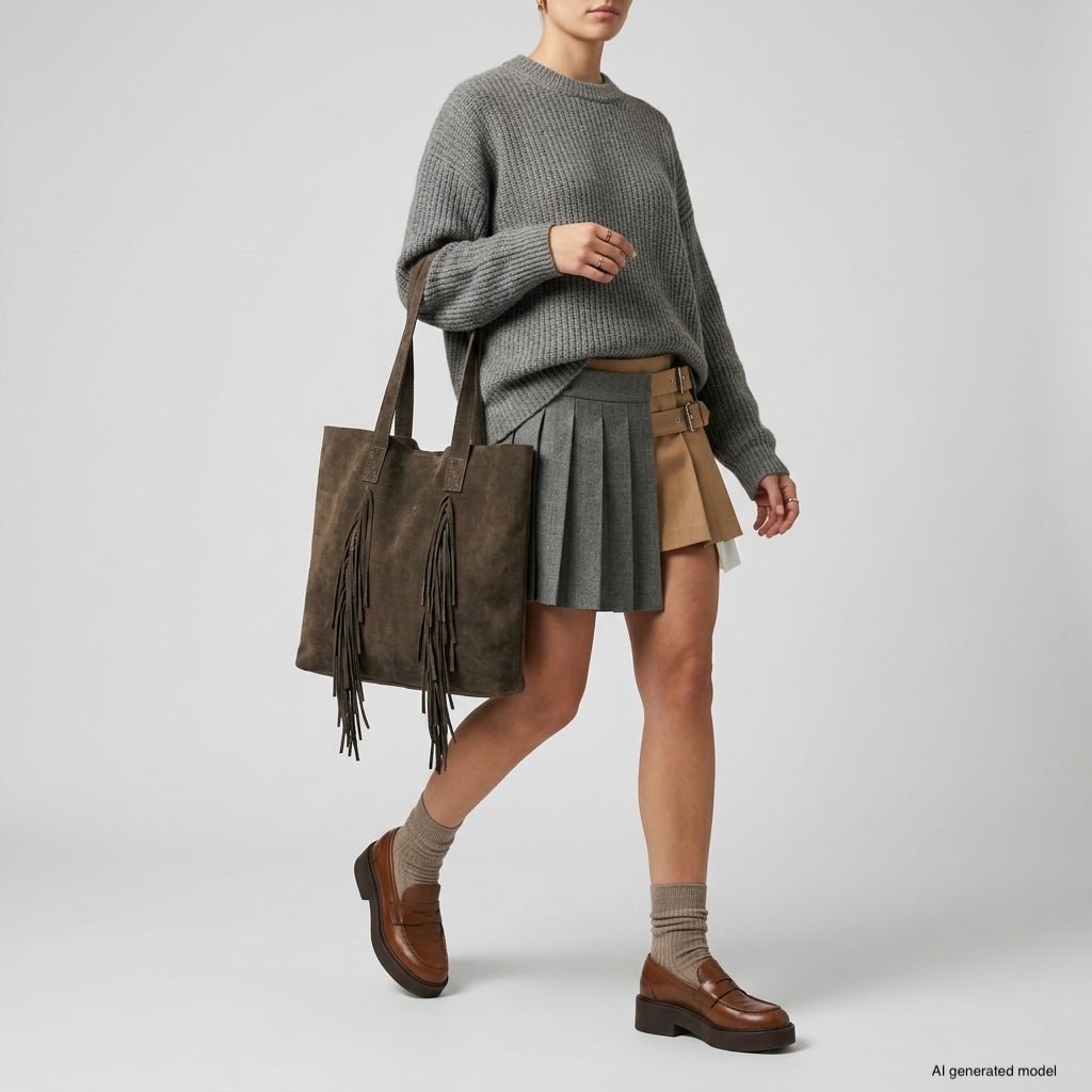 Italian Genuine Suede Tote Bag | Como - Che Cose Belle