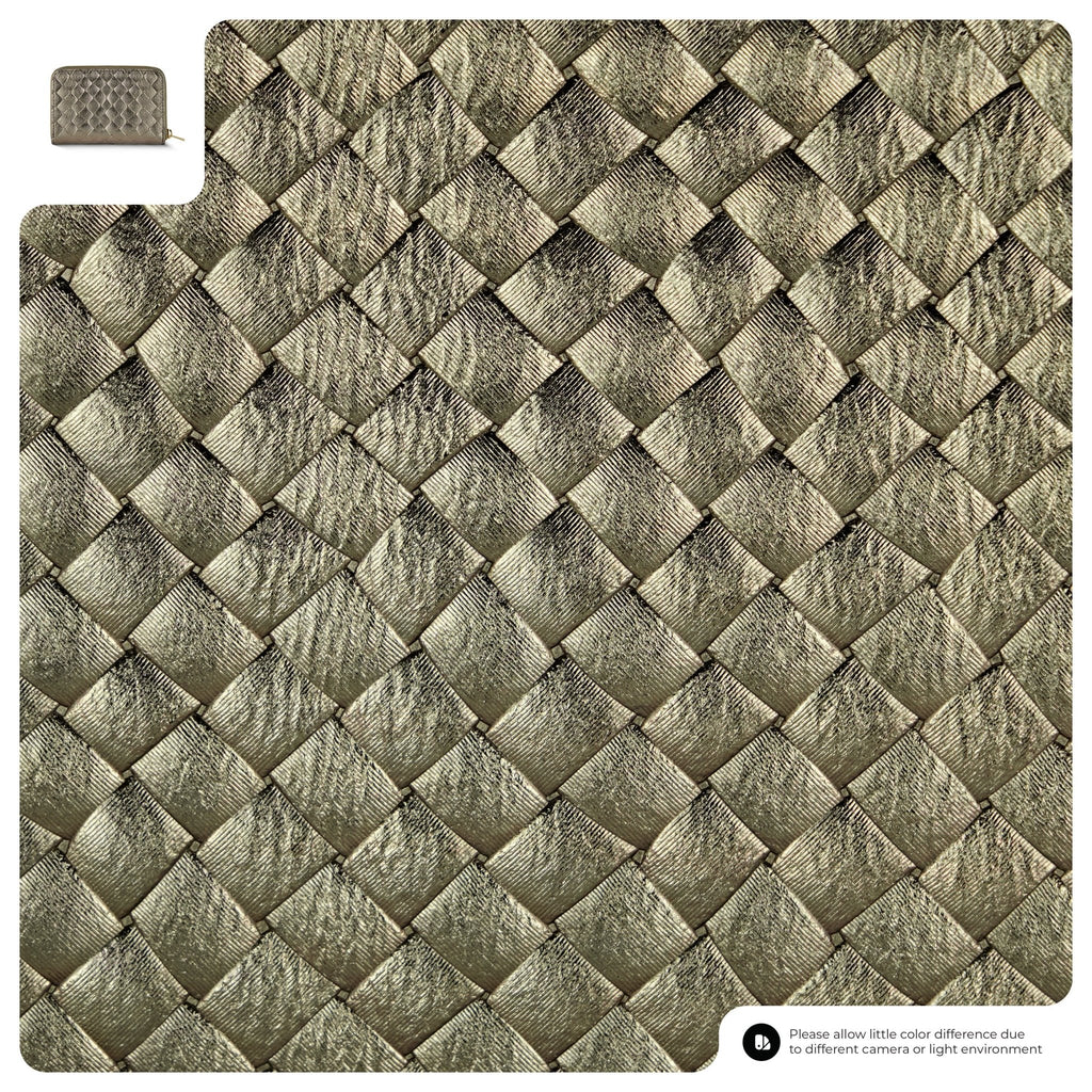 Italian Genuine Woven-Embossed Metallic Suede Wallet | Pesaro - Che Cose Belle